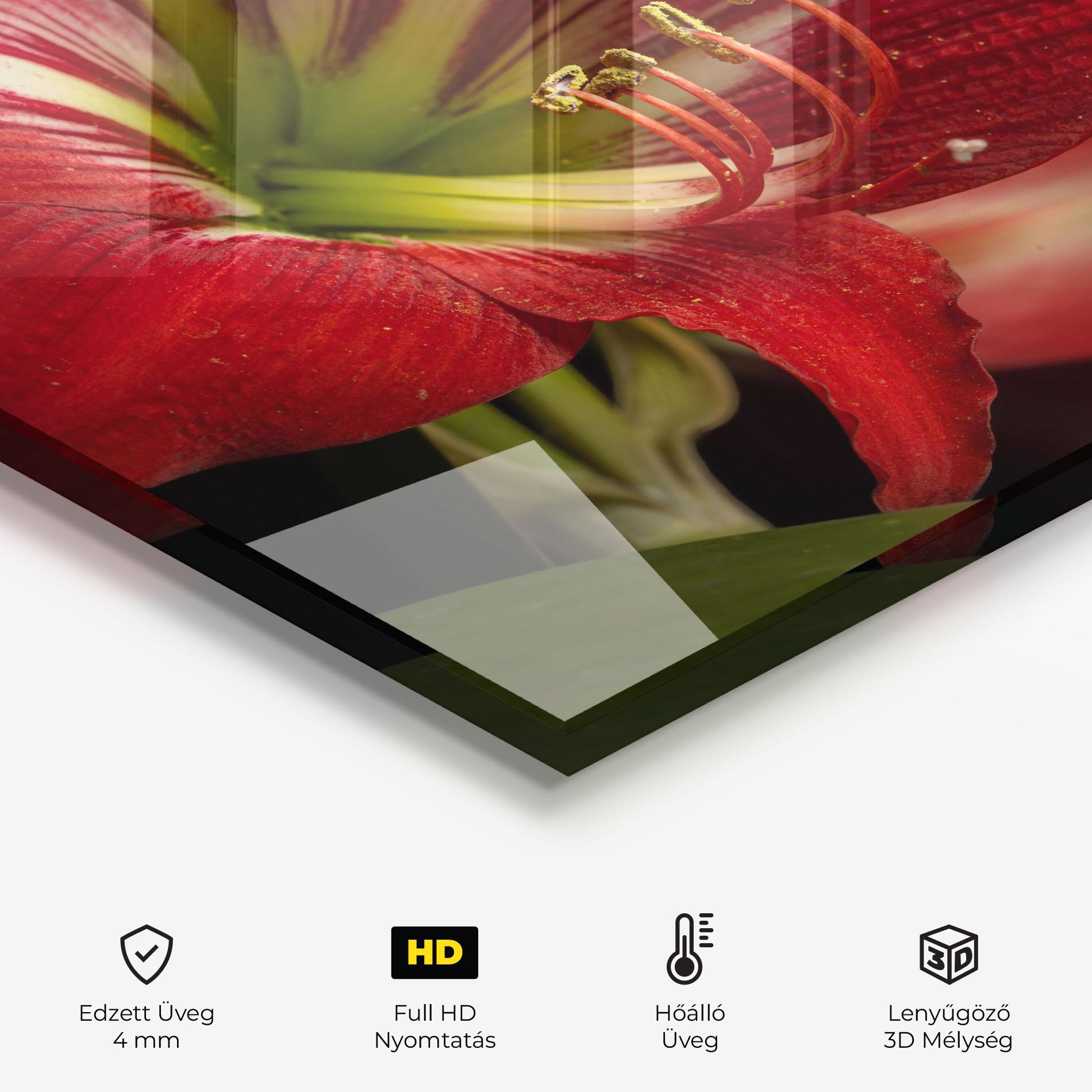 Konyhai üveg hátfal Exotic Red Lily mockup 2