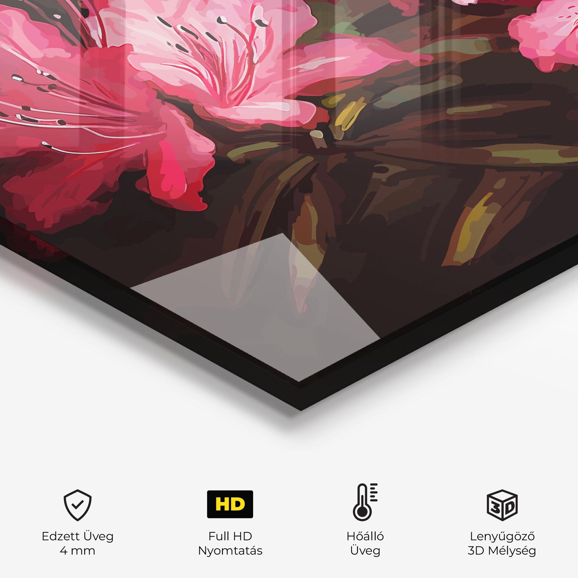 Konyhai üveg hátfal Pink Exotic Art mockup 2