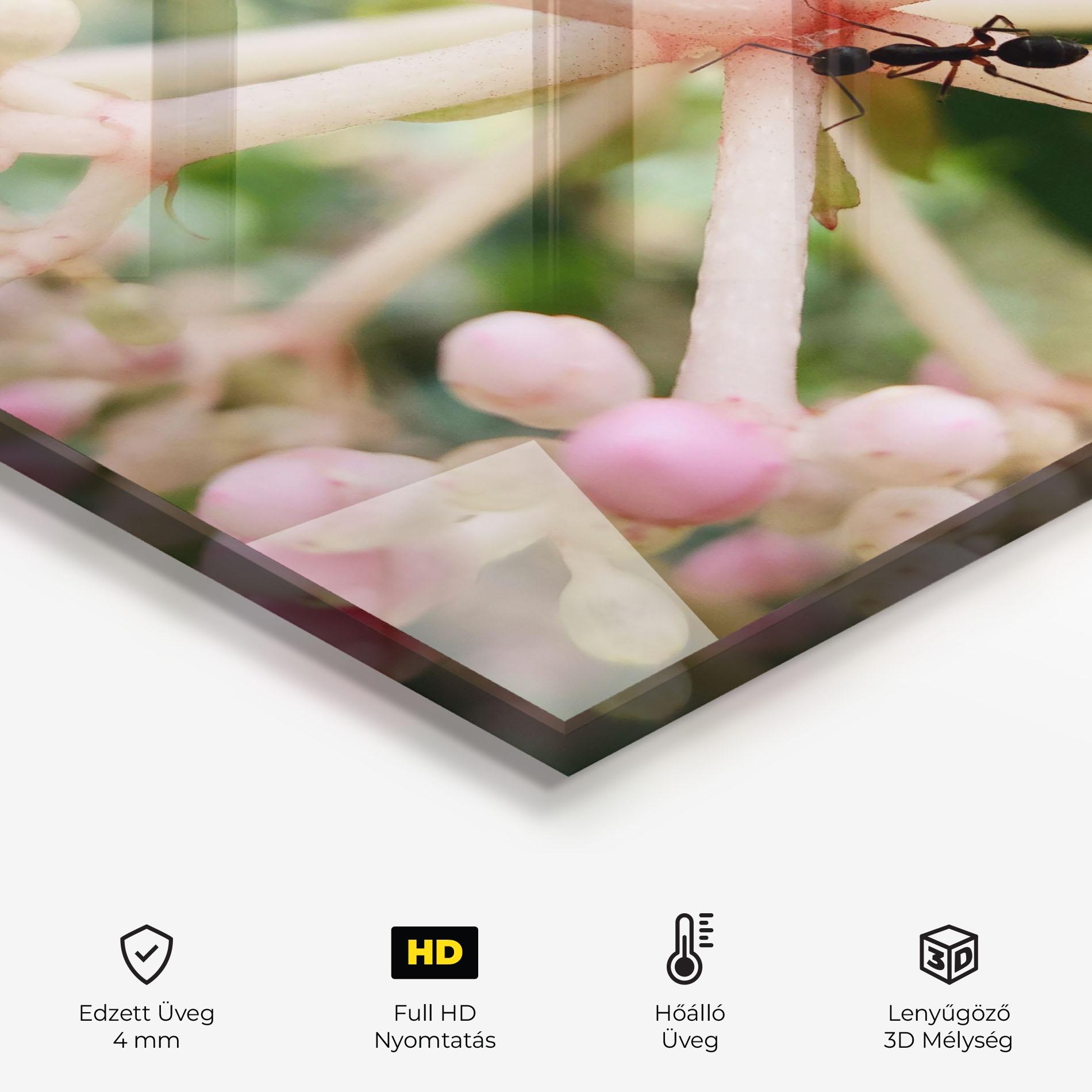 Konyhai üveg hátfal Pink Exotic Flower mockup 2