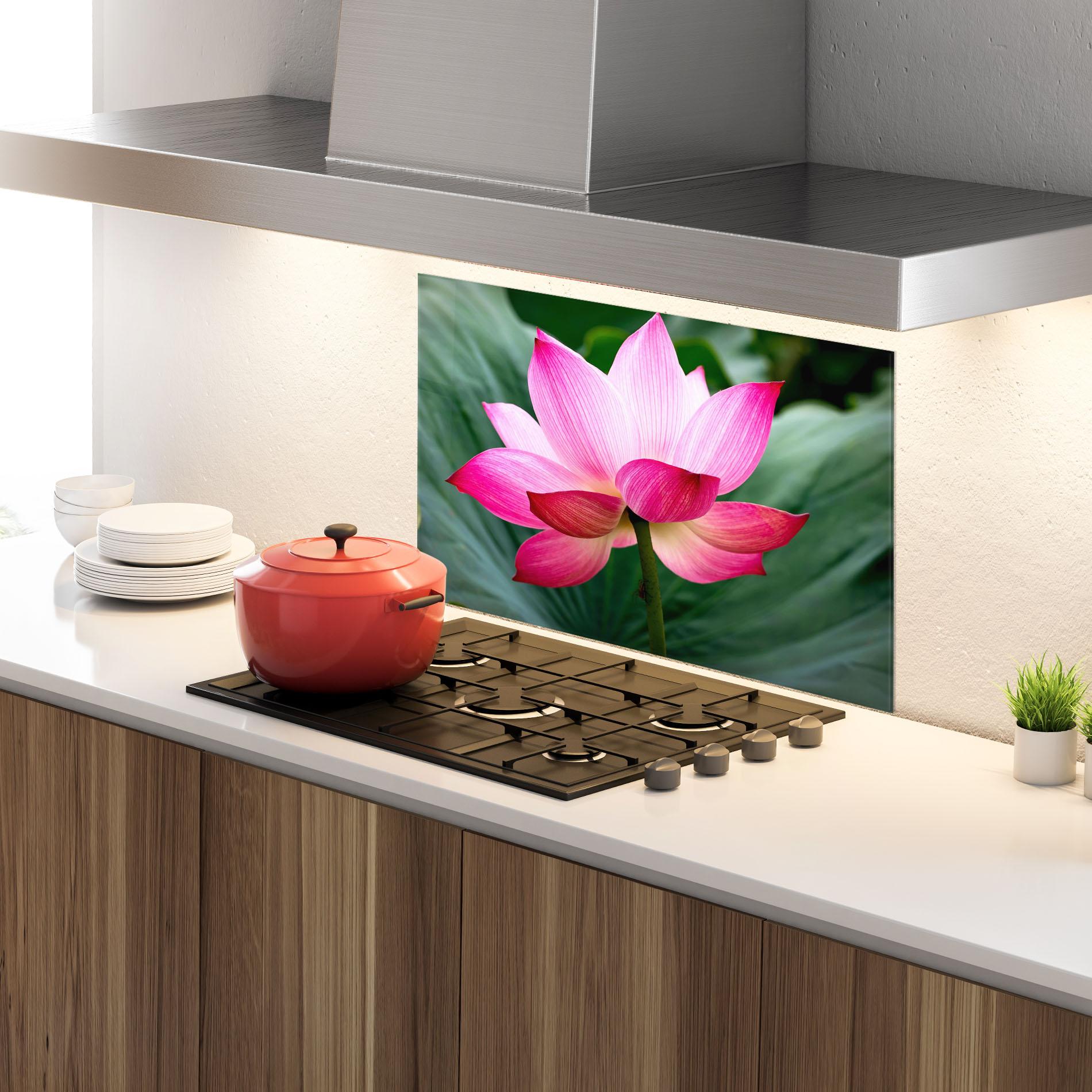 Konyhai üveg hátfal Beautiful Pink Exotic mockup 4