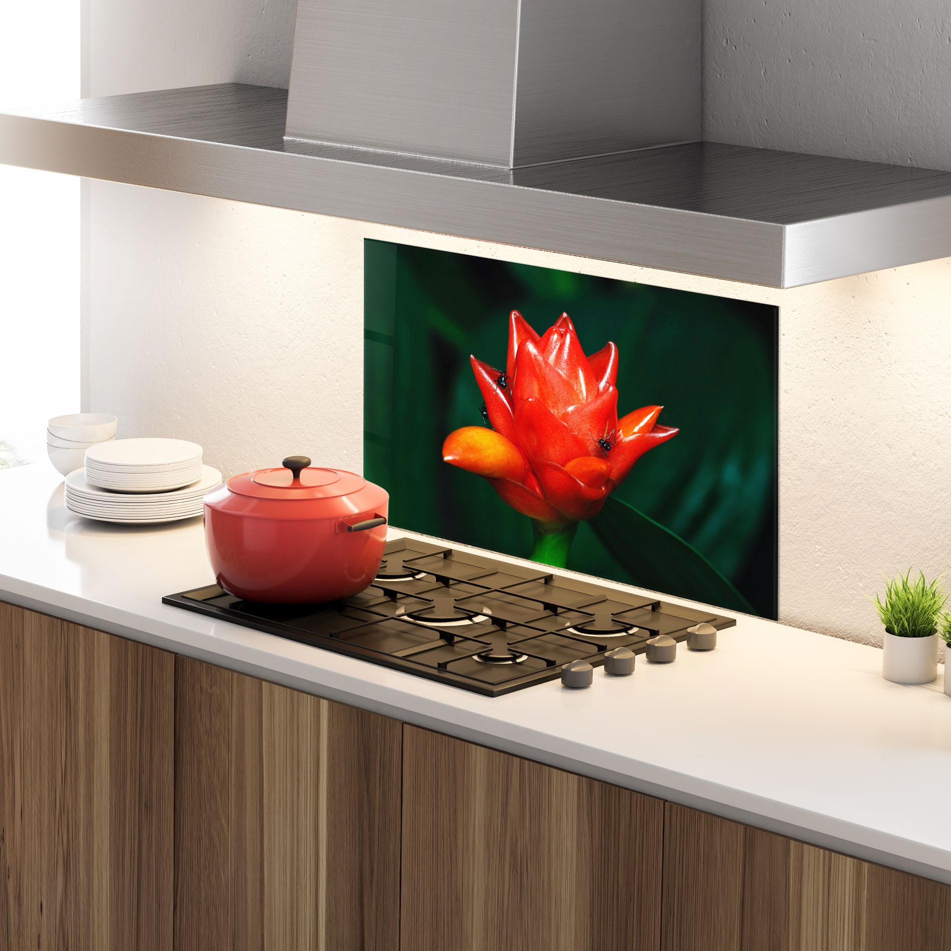 Konyhai üveg hátfal Cool Orange Exotic mockup 4