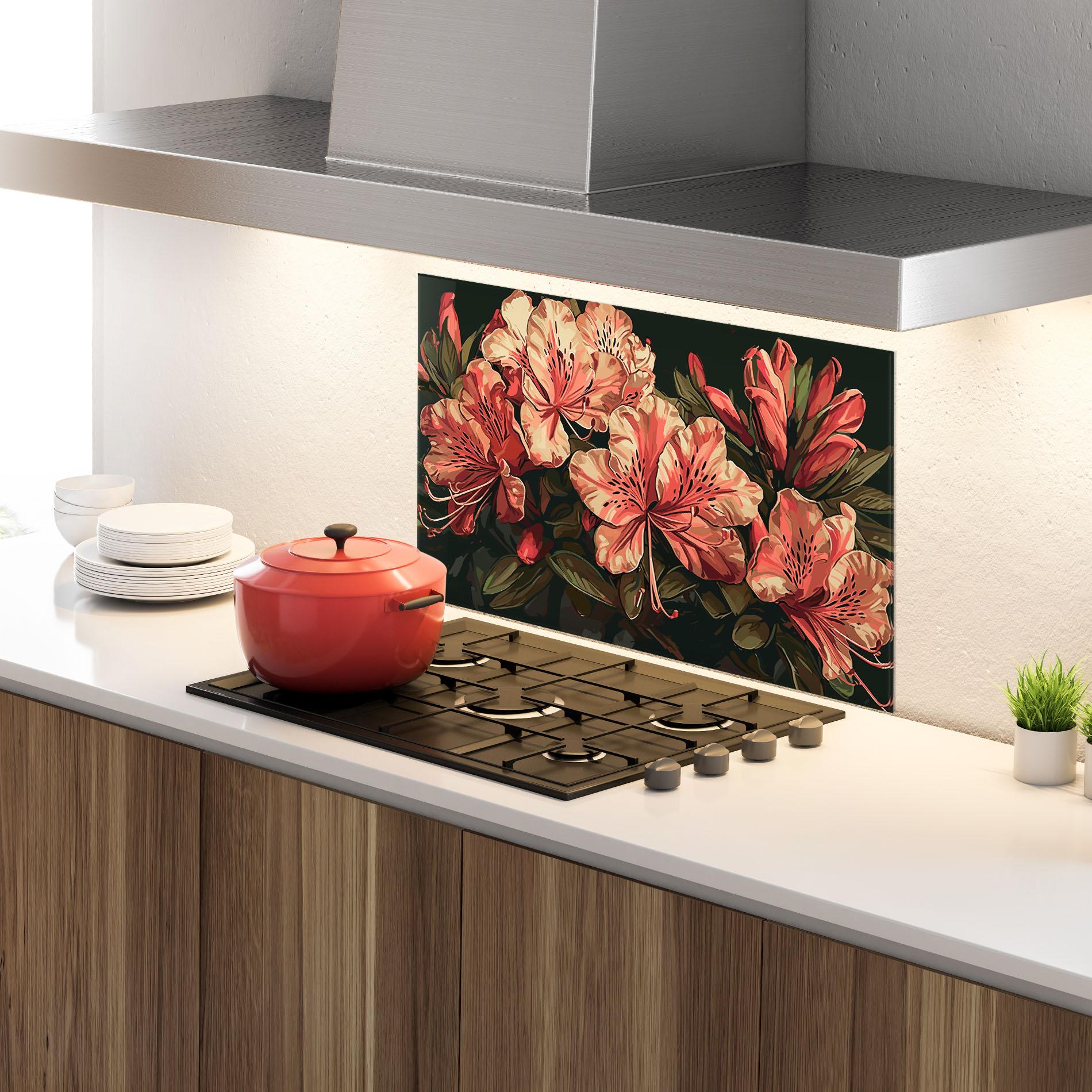 Konyhai üveg hátfal Cream Exotic Art mockup 4