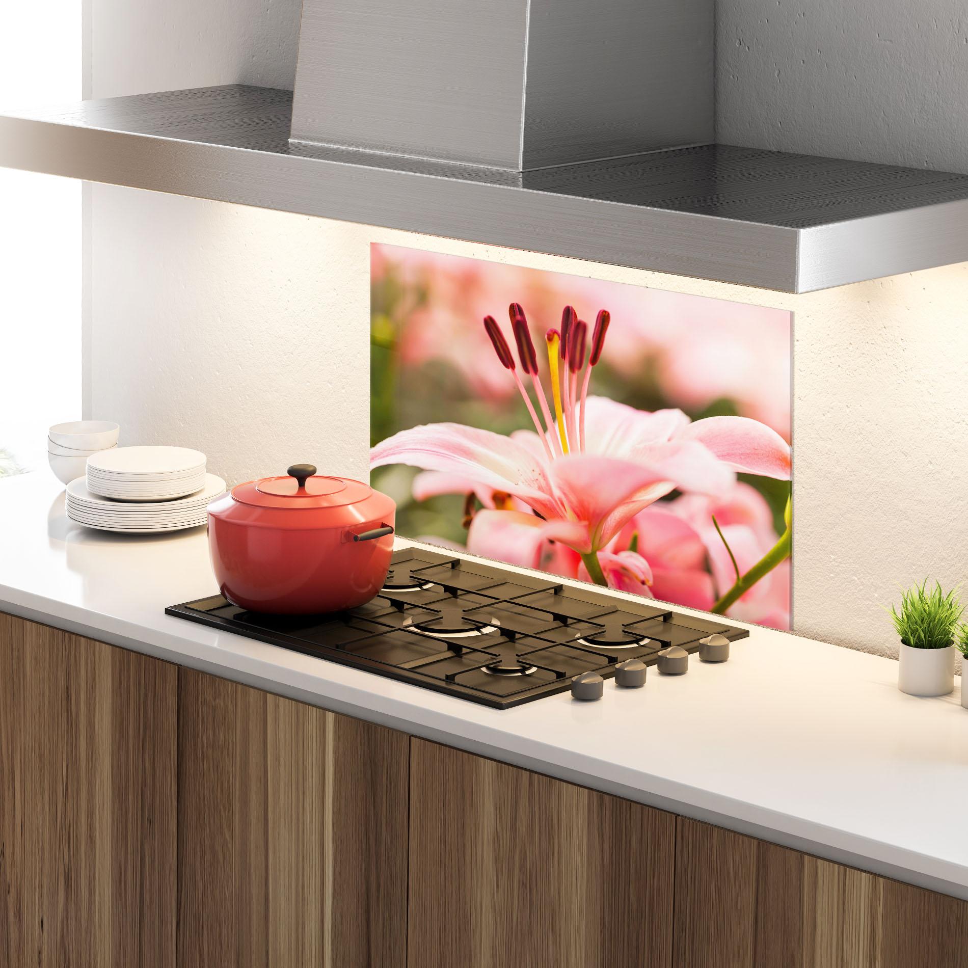 Konyhai üveg hátfal Flower mockup 4