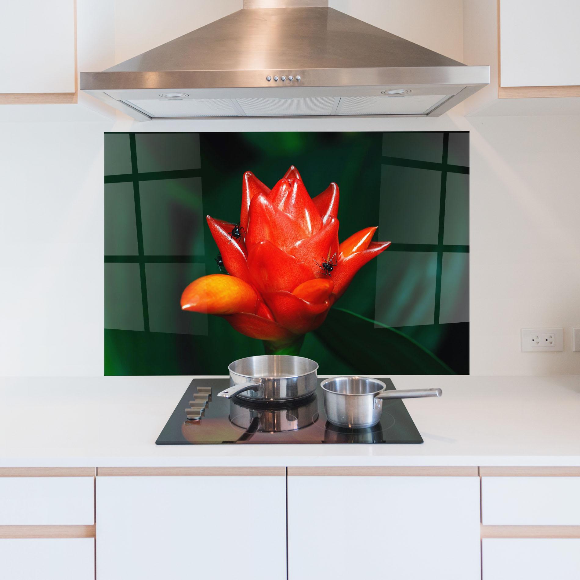 Konyhai üveg hátfal Cool Orange Exotic mockup 5