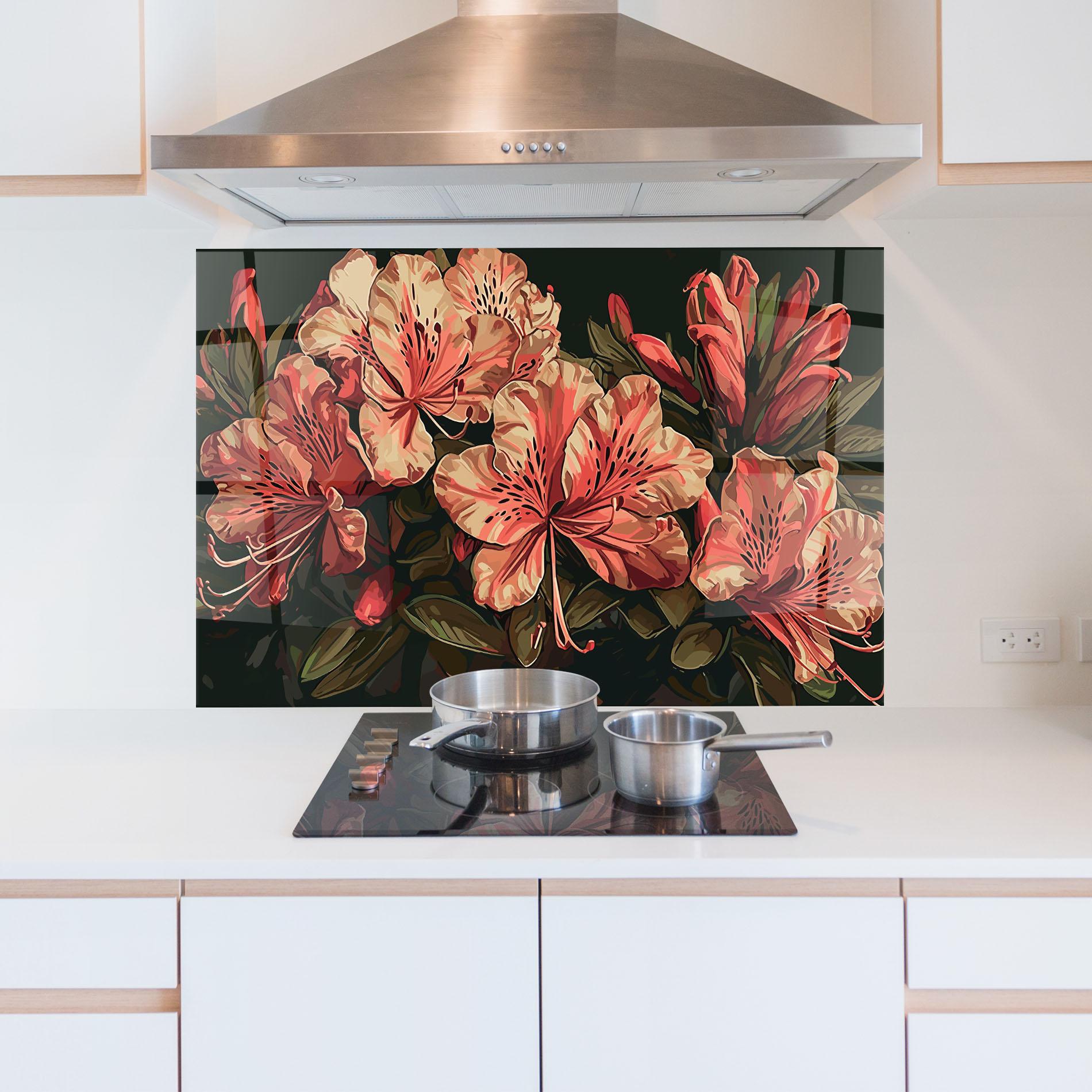 Konyhai üveg hátfal Cream Exotic Art mockup 5