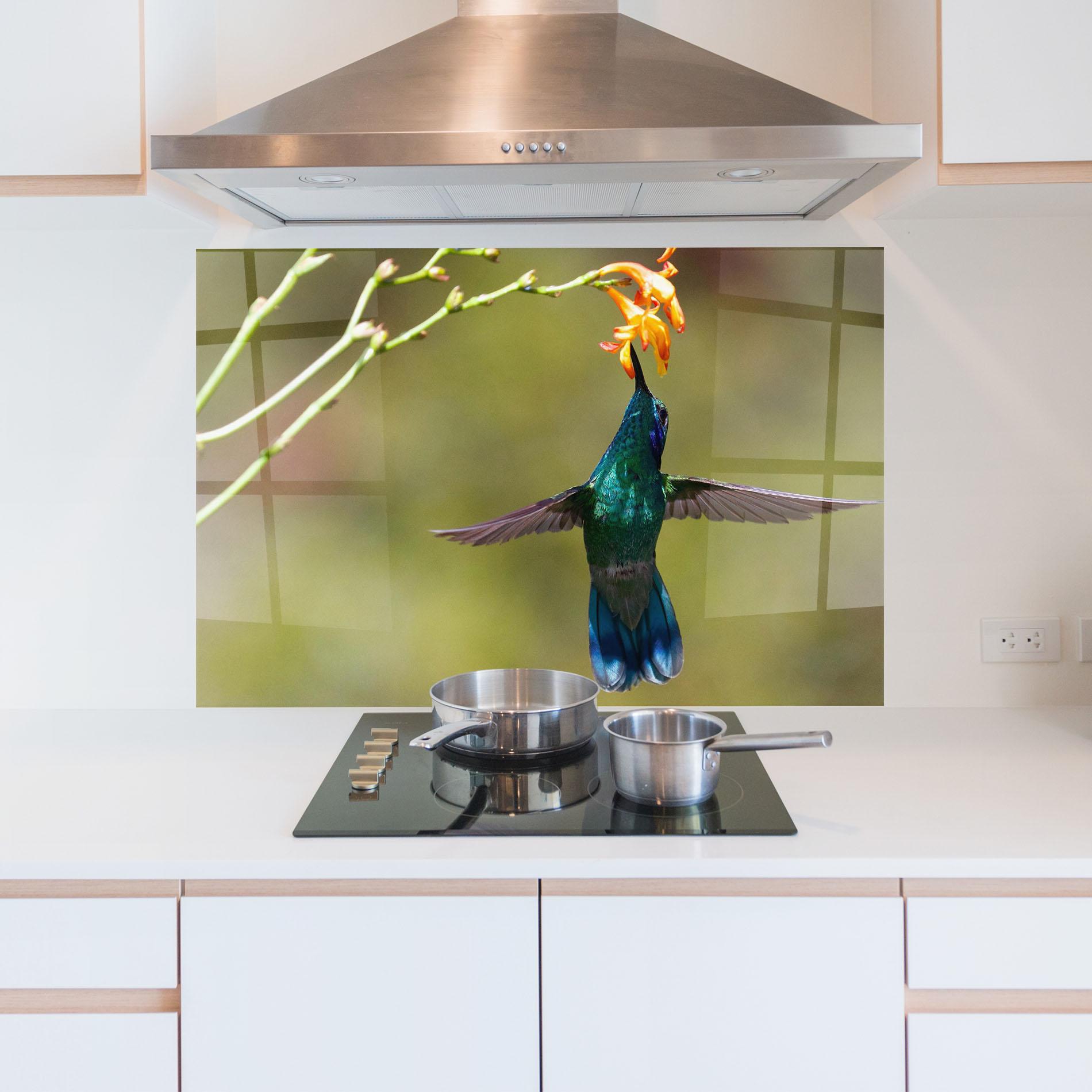 Konyhai üveg hátfal Orange Flower Exotic mockup 5