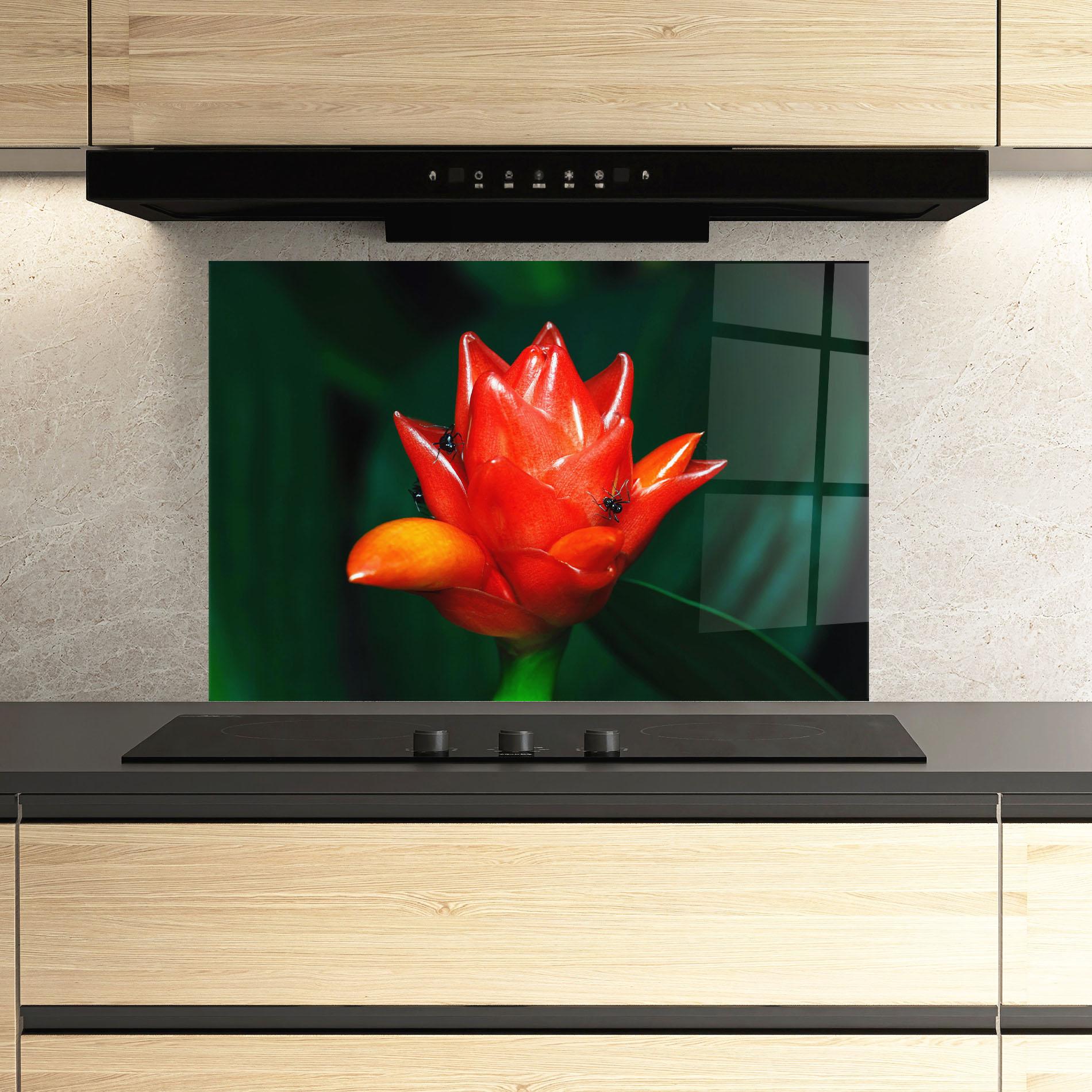 Konyhai üveg hátfal Cool Orange Exotic mockup 3