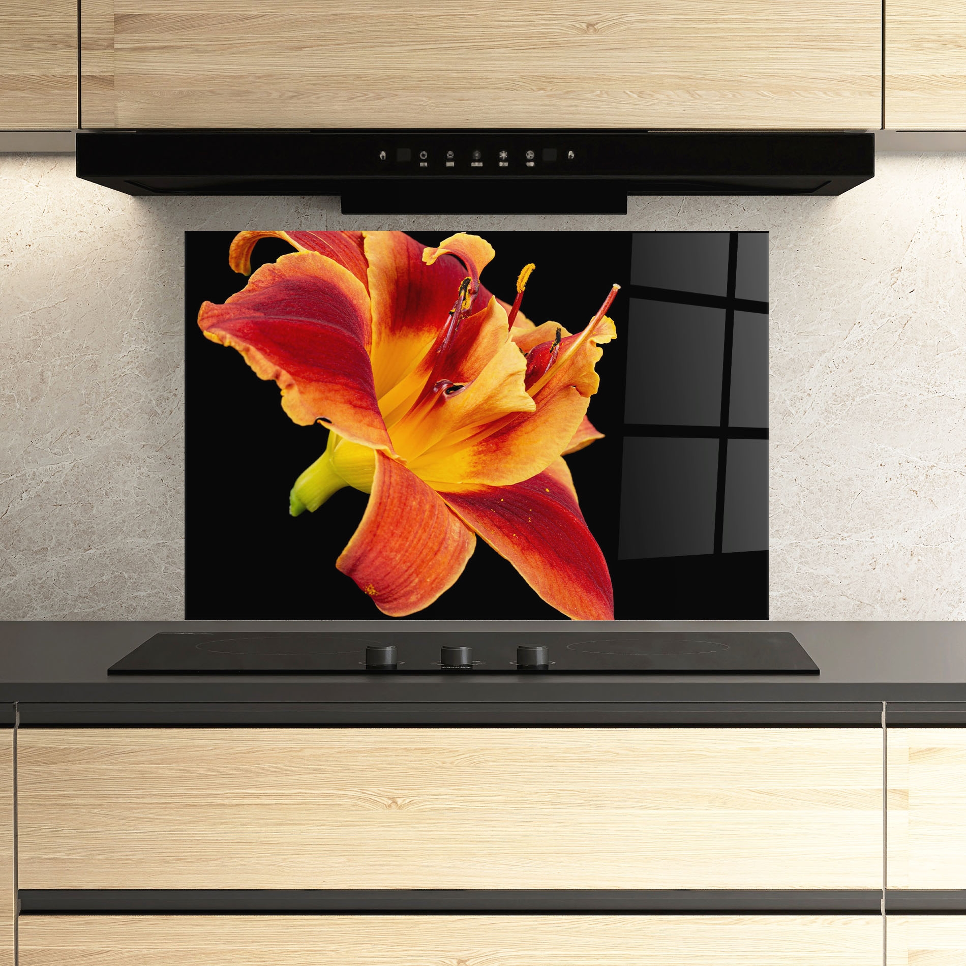 Konyhai Üveg Hátfal Exotic Orange Red