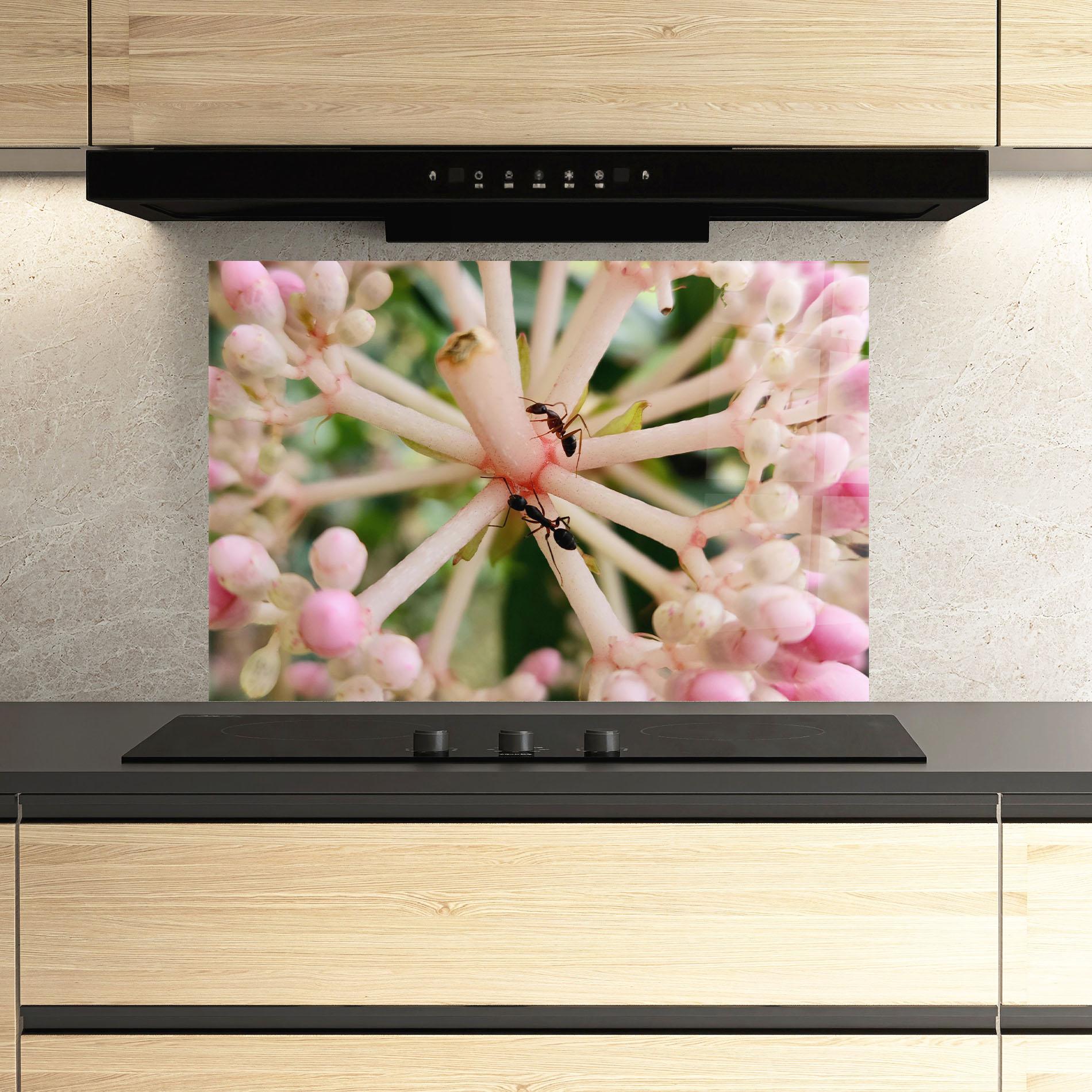 Konyhai üveg hátfal Pink Exotic Flower mockup 3