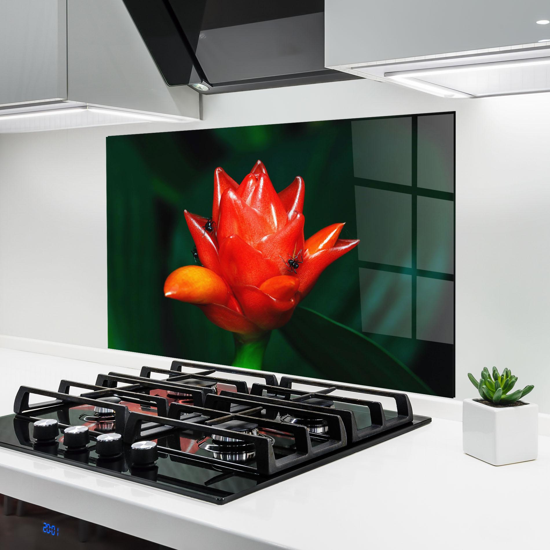 Konyhai üveg hátfal Cool Orange Exotic mockup 6