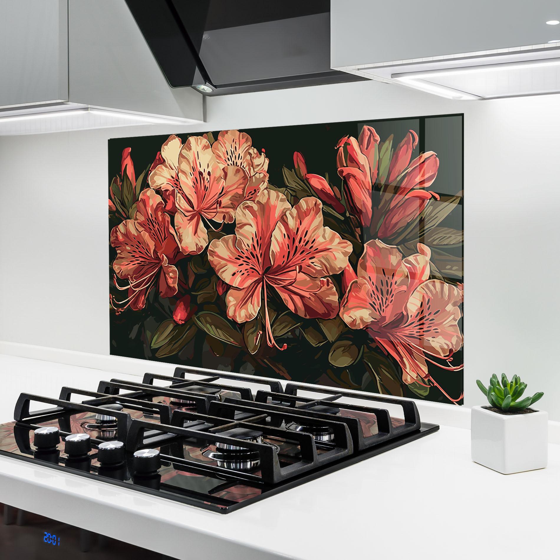 Konyhai üveg hátfal Cream Exotic Art mockup 6