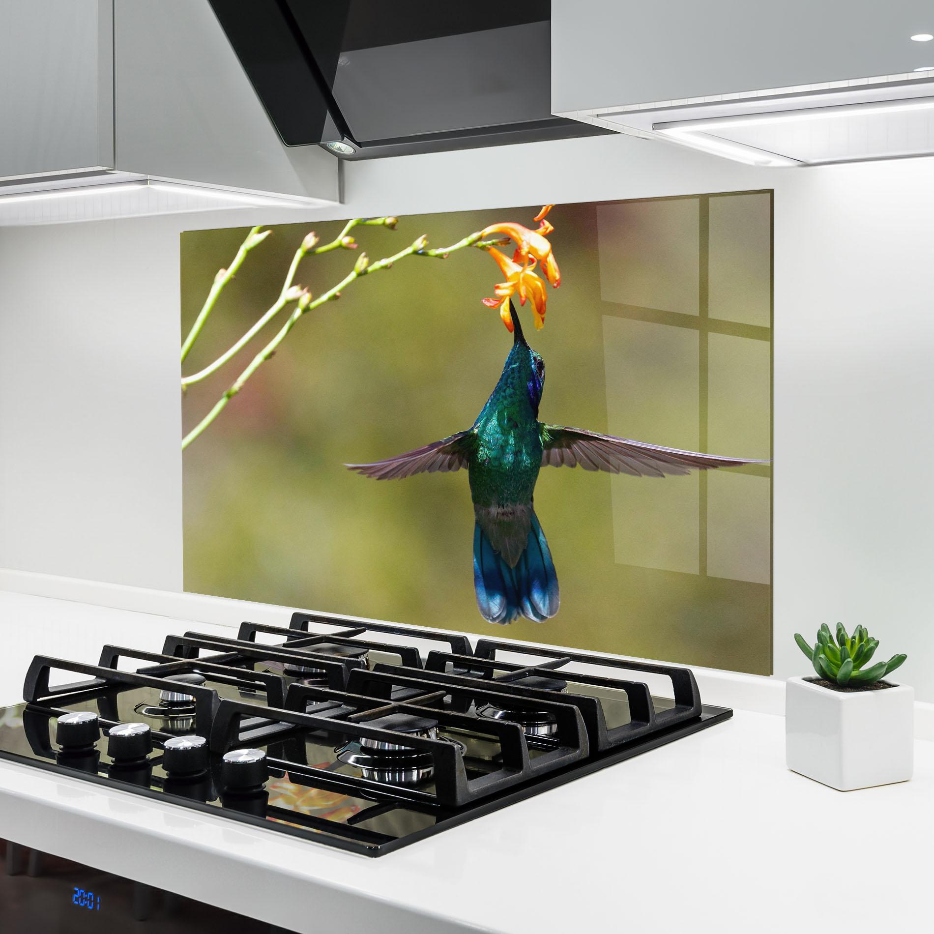 Konyhai üveg hátfal Orange Flower Exotic mockup 6