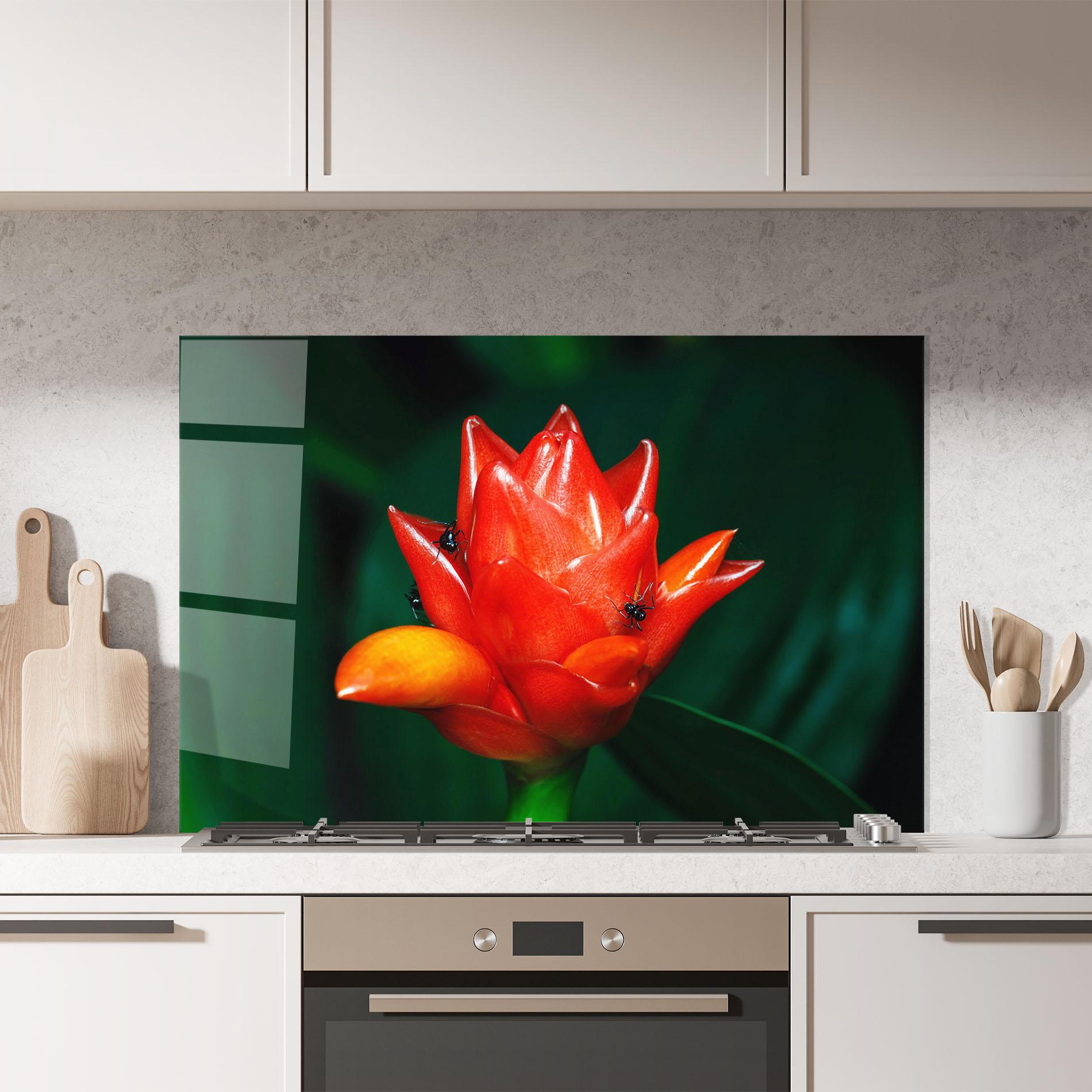 Konyhai üveg hátfal Cool Orange Exotic mockup 7