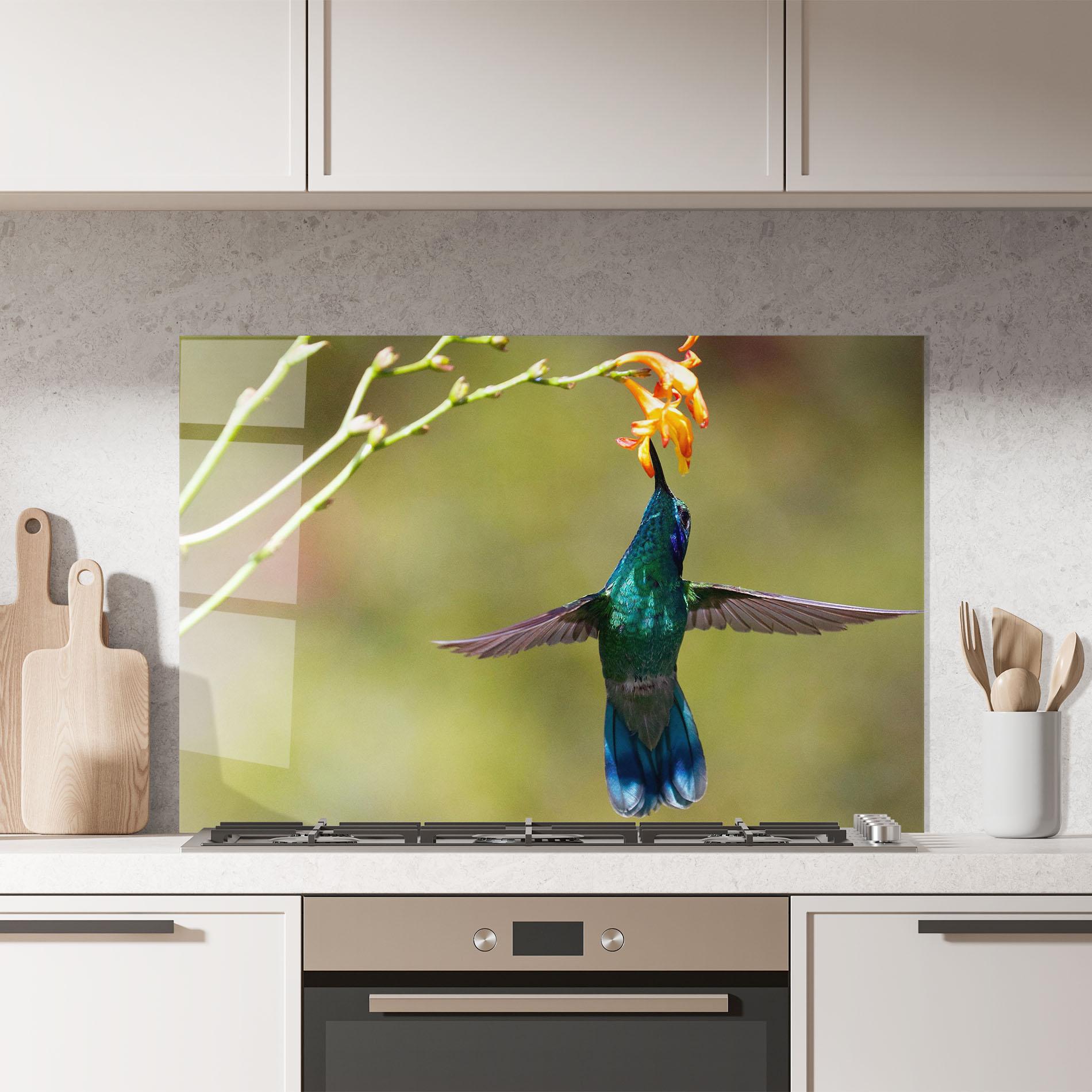 Konyhai üveg hátfal Orange Flower Exotic mockup 7