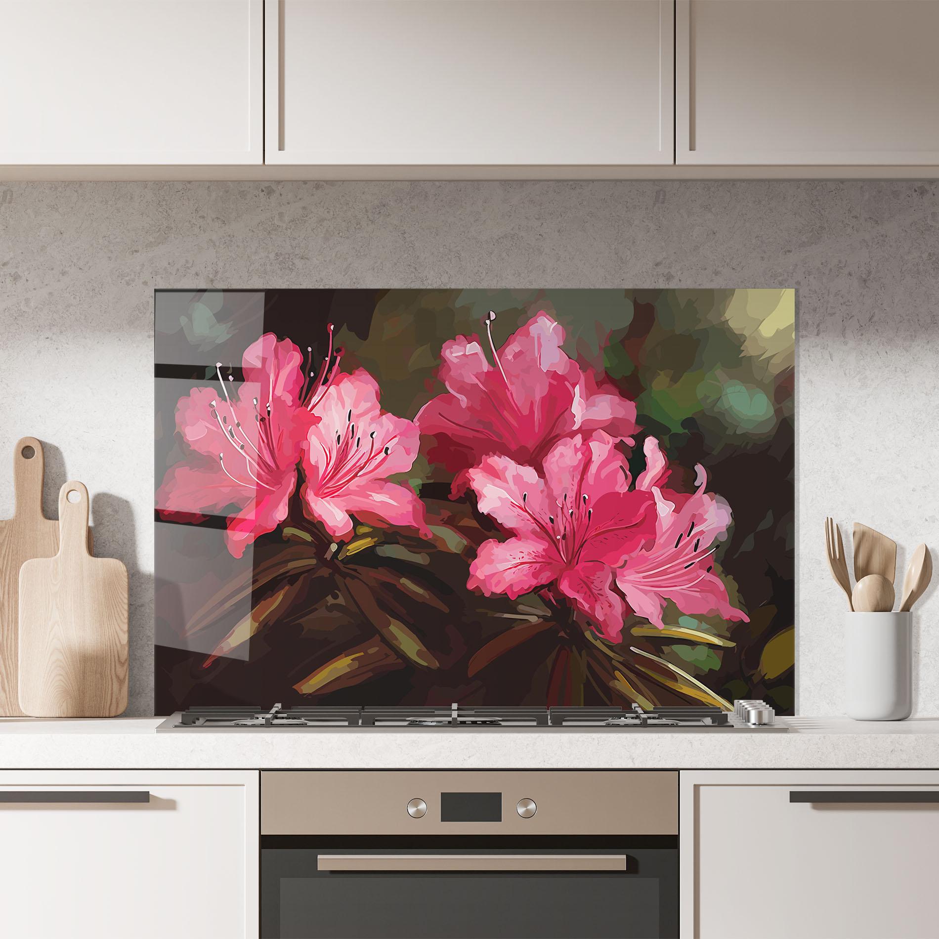 Konyhai üveg hátfal Pink Exotic Art mockup 7