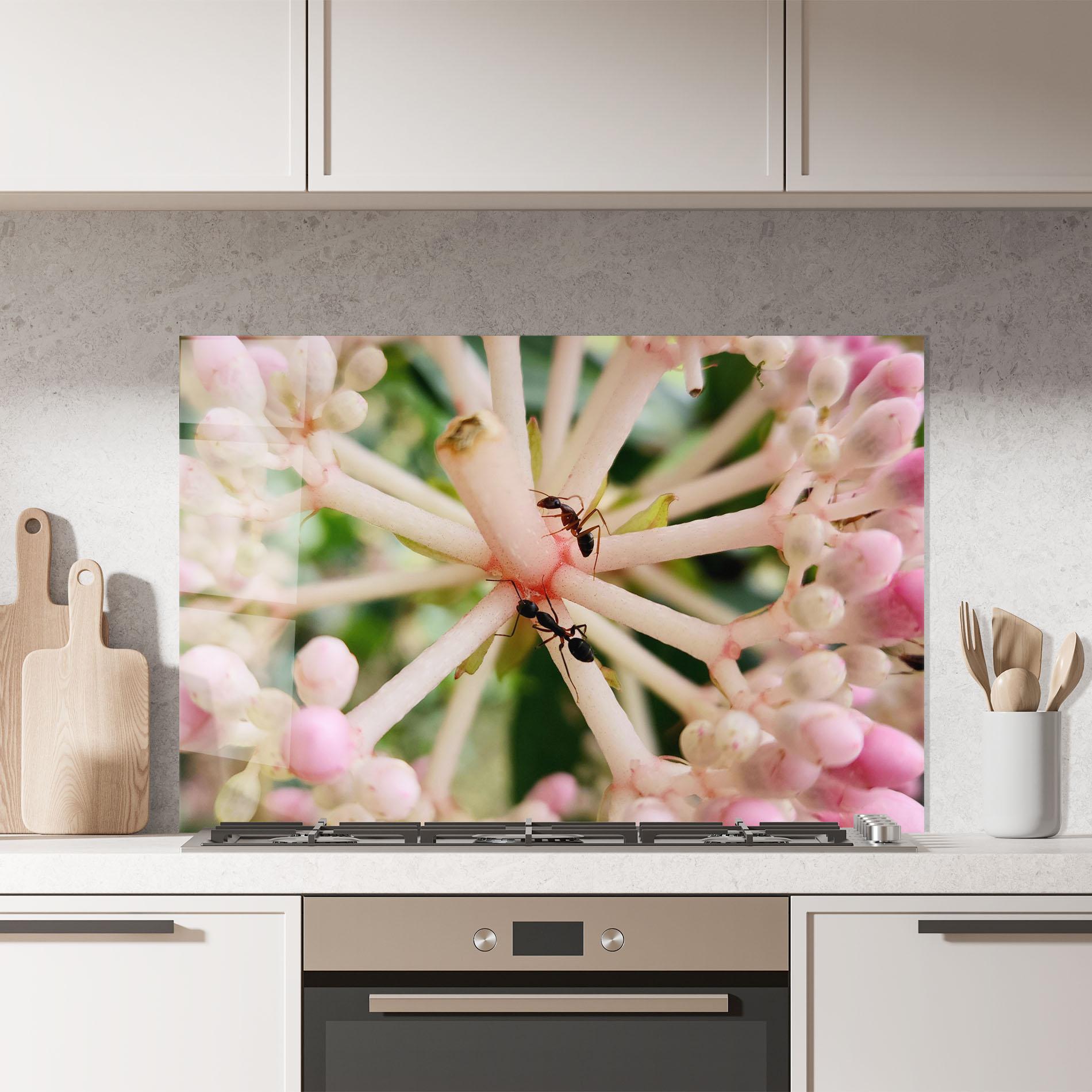 Konyhai üveg hátfal Pink Exotic Flower mockup 7