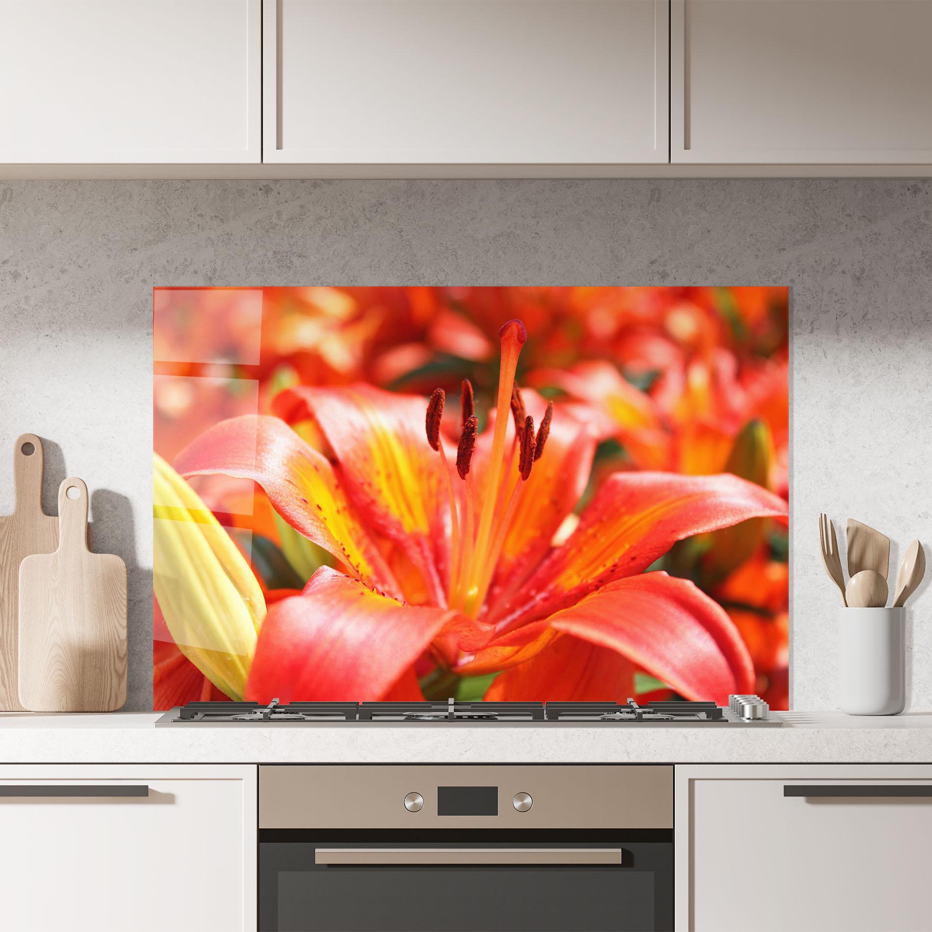 Konyhai üveg hátfal Pretty Orange Exotic mockup 7