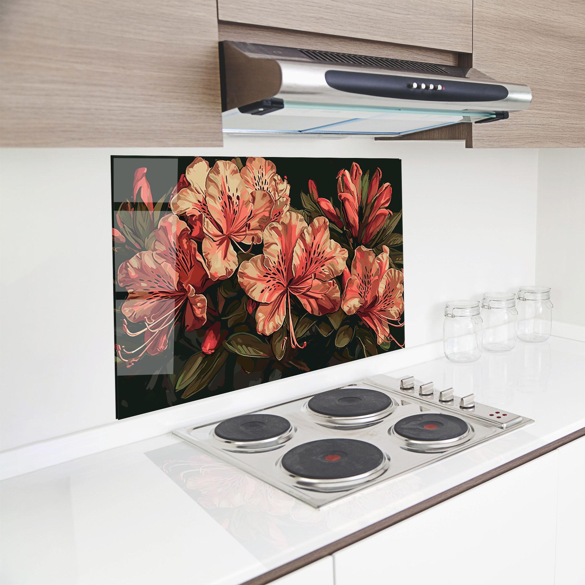 Konyhai üveg hátfal Cream Exotic Art mockup 8