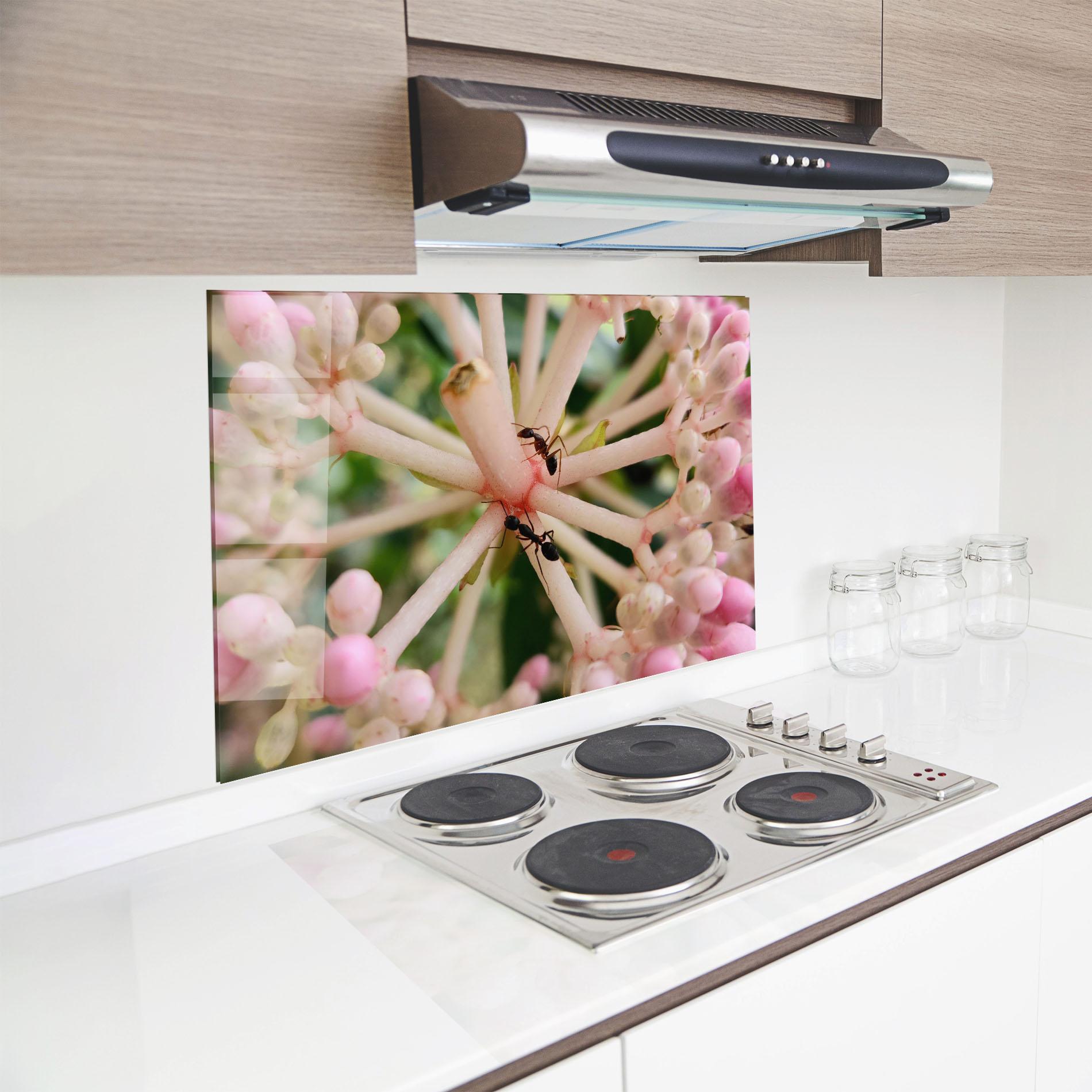 Konyhai üveg hátfal Pink Exotic Flower mockup 8