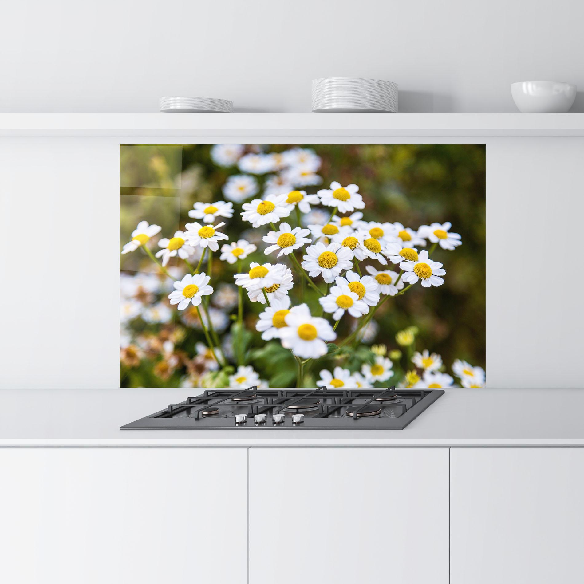 Konyhai üveg hátfal Flowers Garden mockup 9