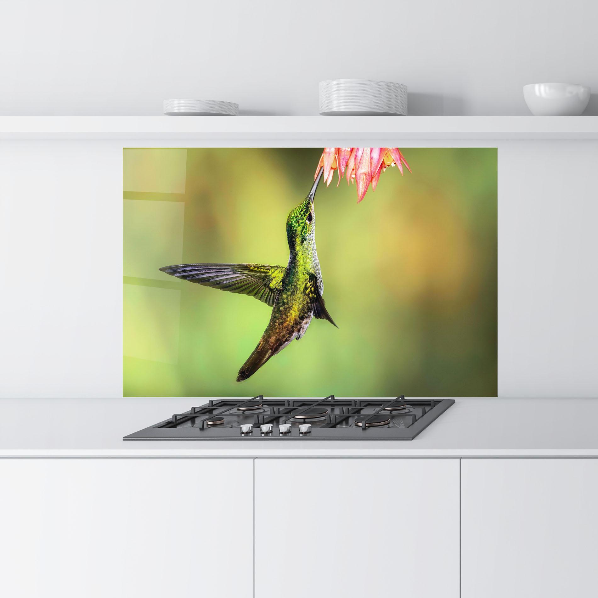 Konyhai üveg hátfal Wild Bird Flower mockup 9