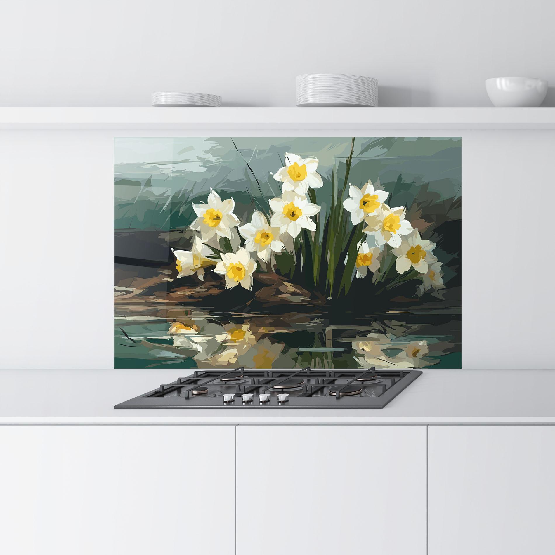 Konyhai üveg hátfal Wild Lake Plant mockup 9