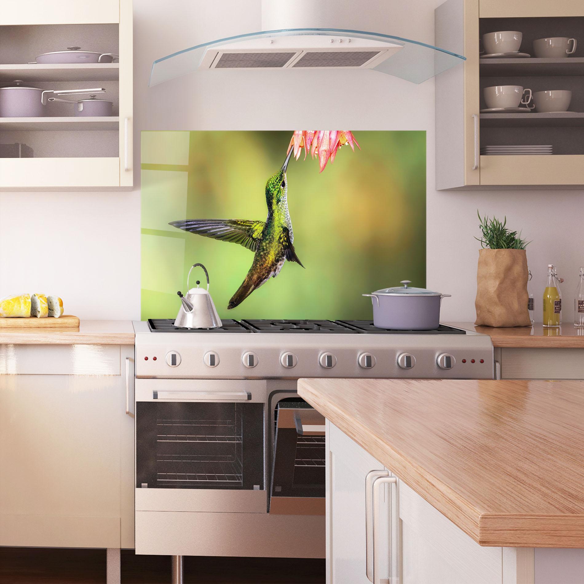 Konyhai üveg hátfal Wild Bird Flower mockup 1