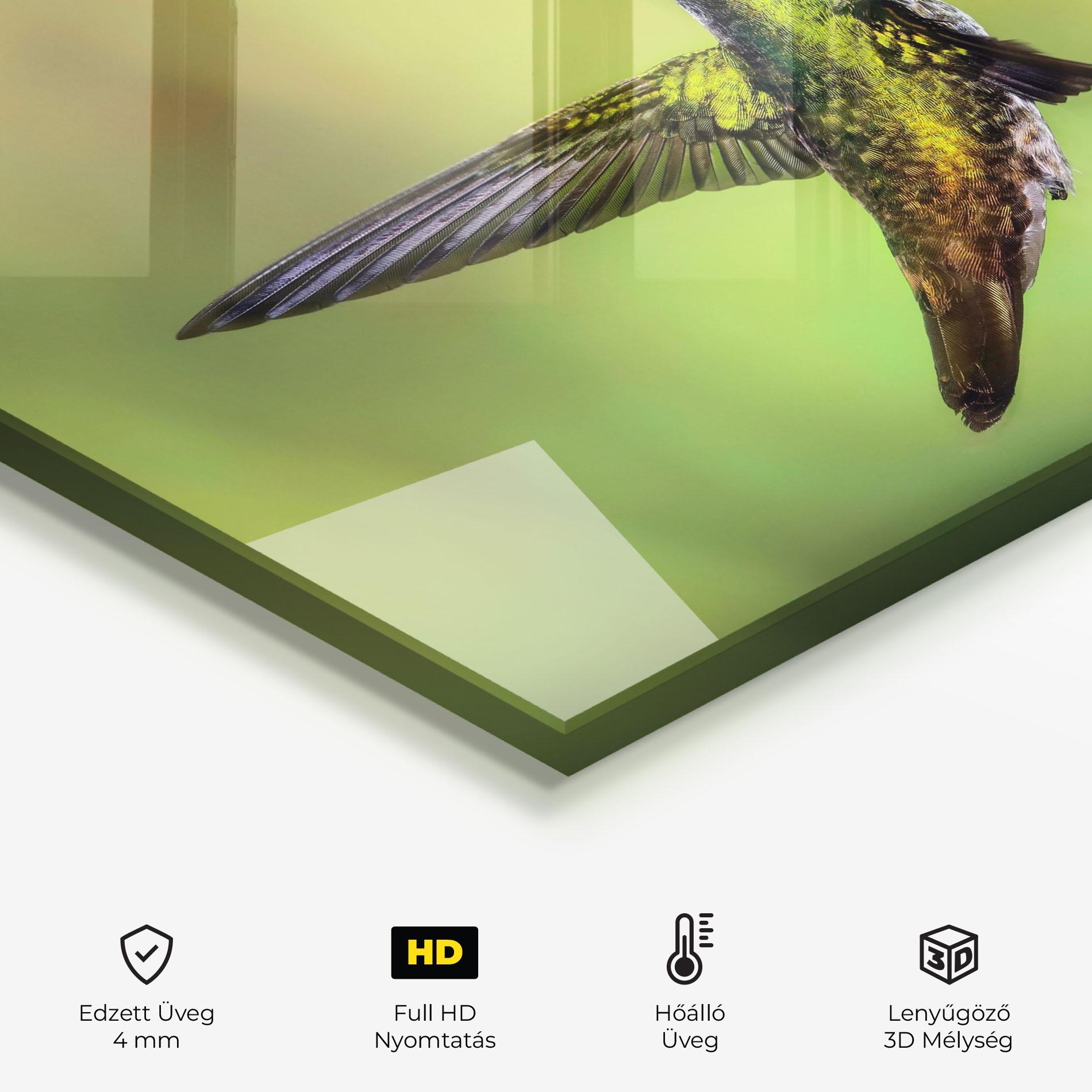 Konyhai üveg hátfal Wild Bird Flower mockup 2