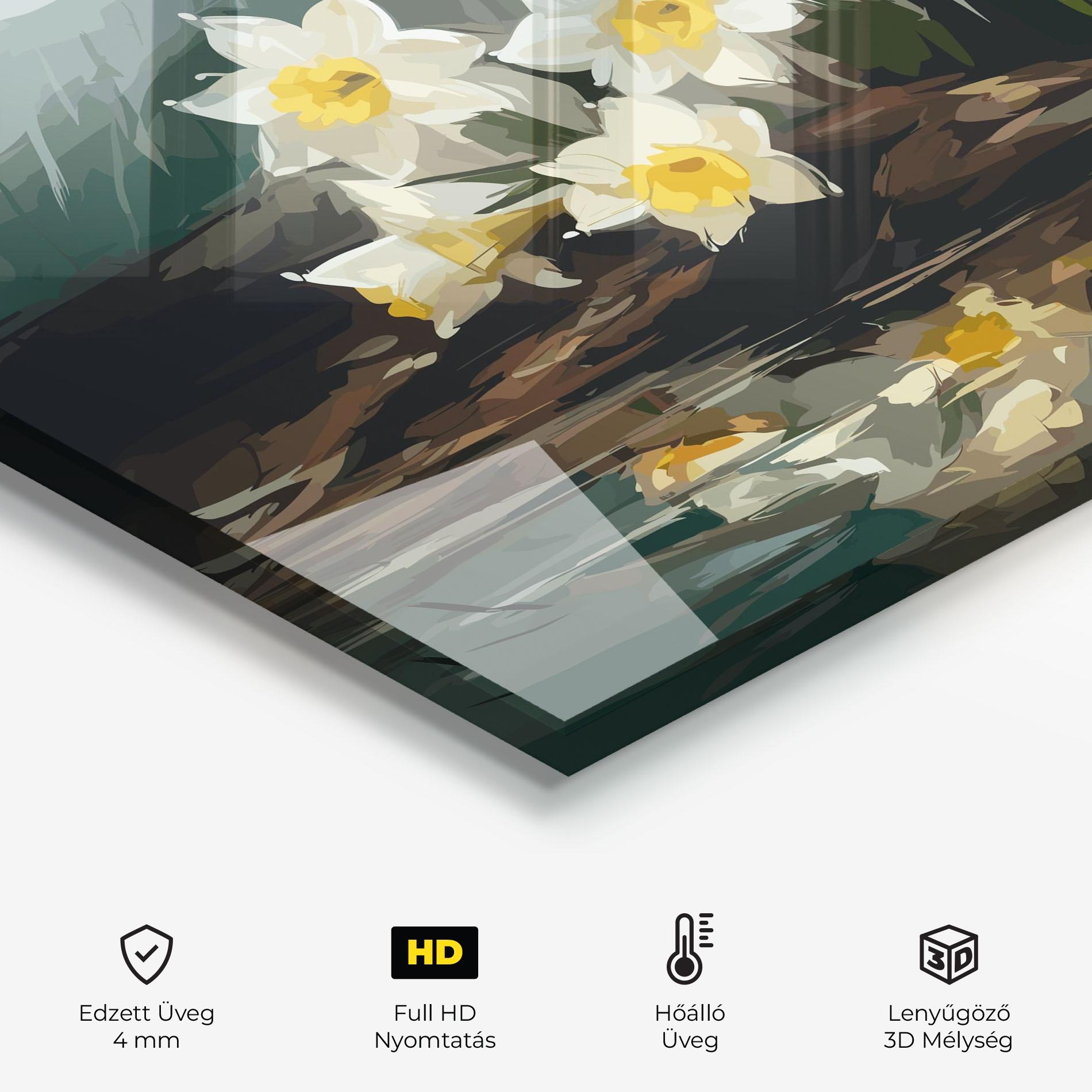 Konyhai üveg hátfal Wild Lake Plant mockup 2