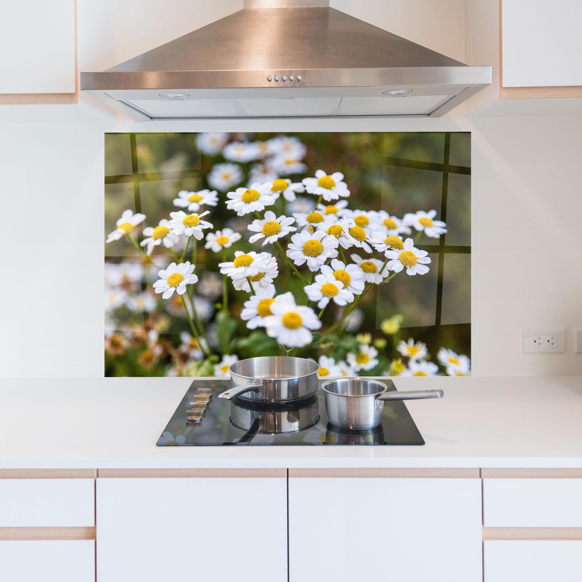 Konyhai üveg hátfal Flowers Garden mockup 5