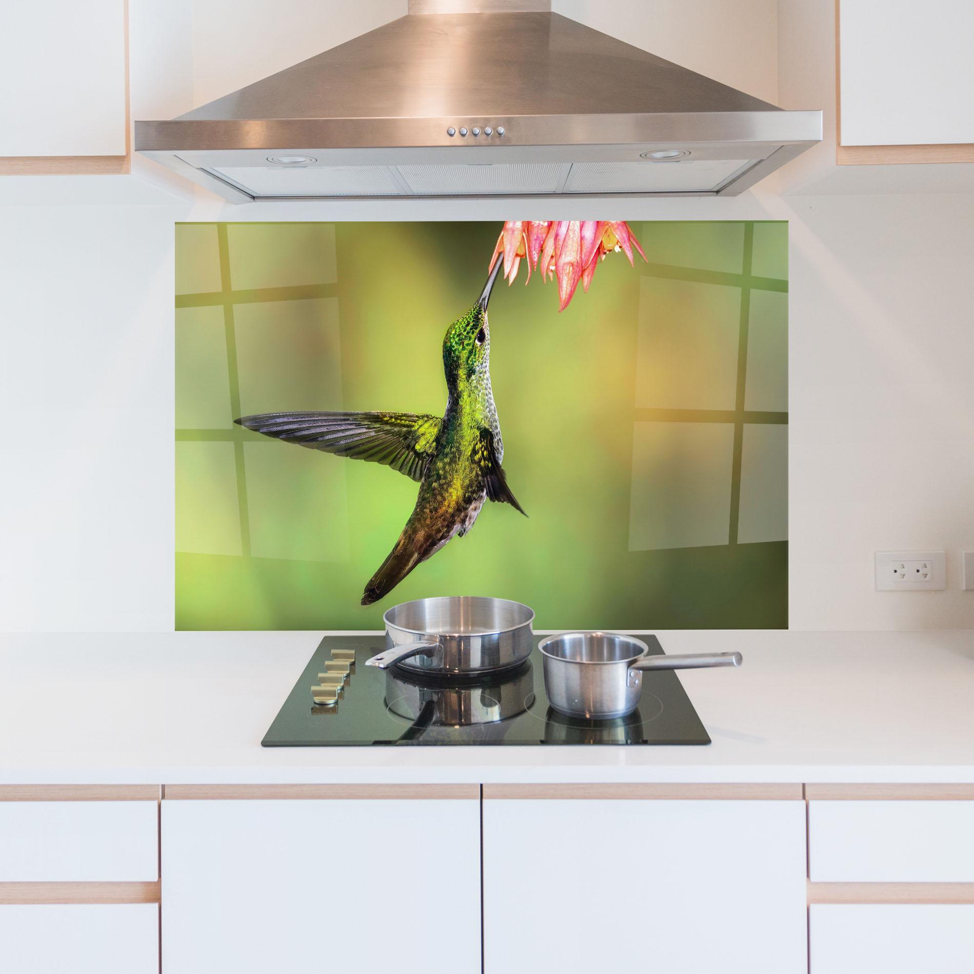 Konyhai üveg hátfal Wild Bird Flower mockup 5