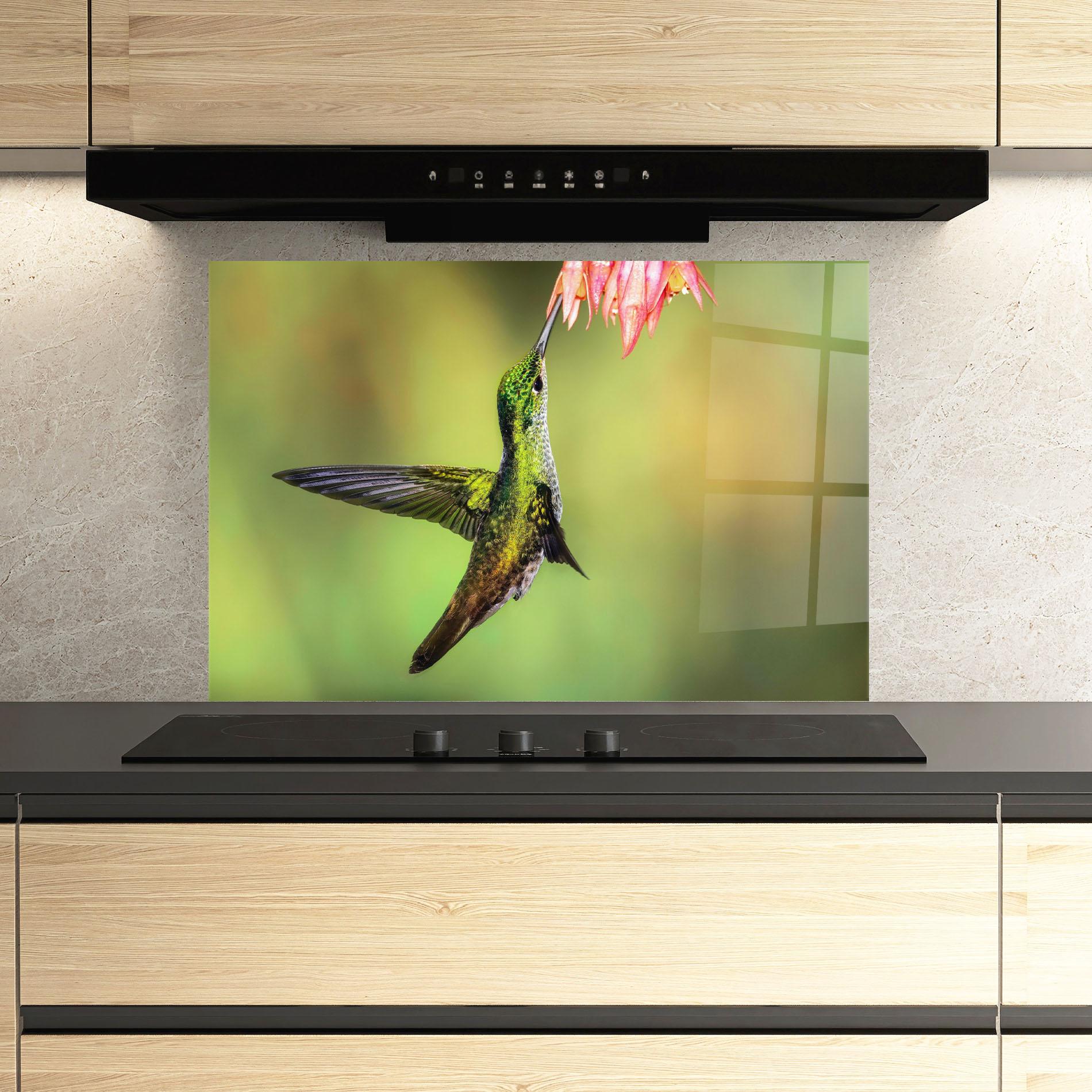 Konyhai üveg hátfal Wild Bird Flower mockup 3