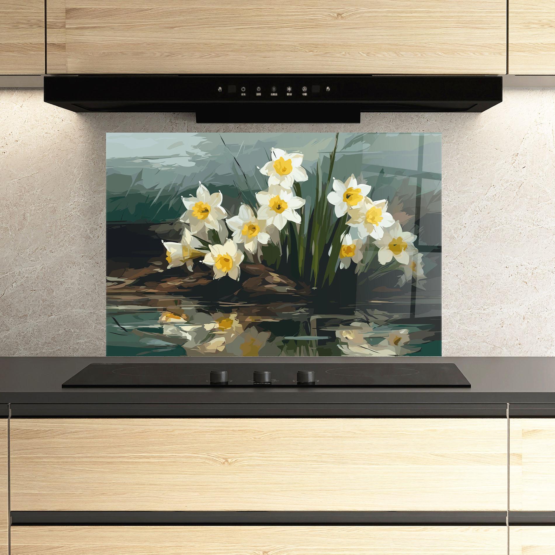 Konyhai üveg hátfal Wild Lake Plant mockup 3