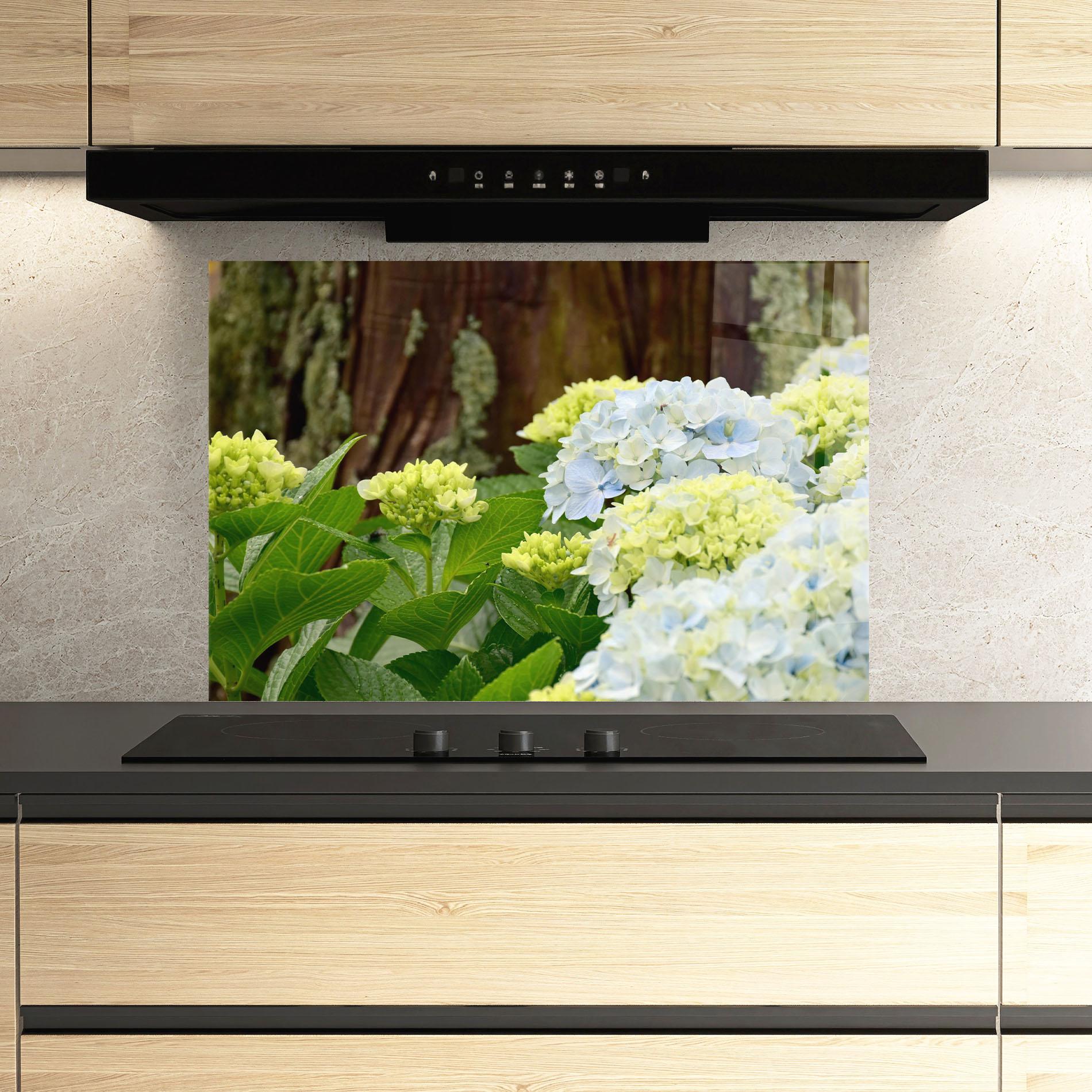 Konyhai üveg hátfal Wild Tree Flower mockup 3