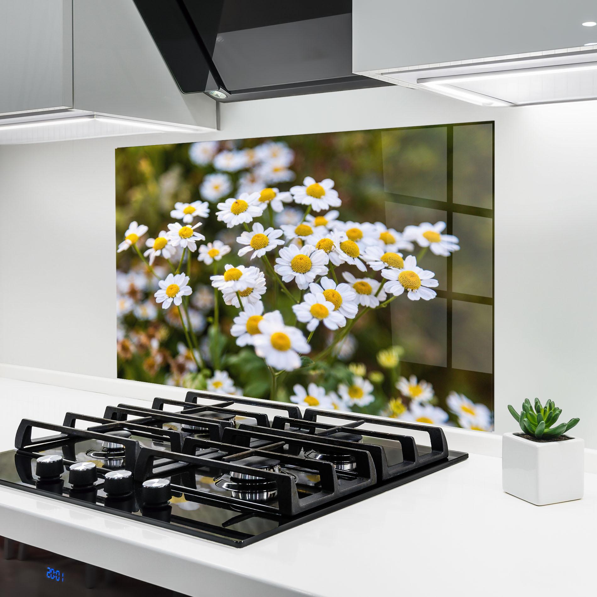 Konyhai üveg hátfal Flowers Garden mockup 6