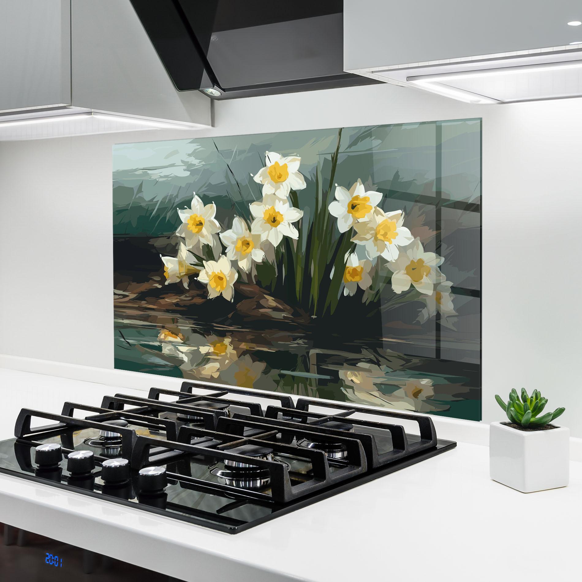 Konyhai üveg hátfal Wild Lake Plant mockup 6