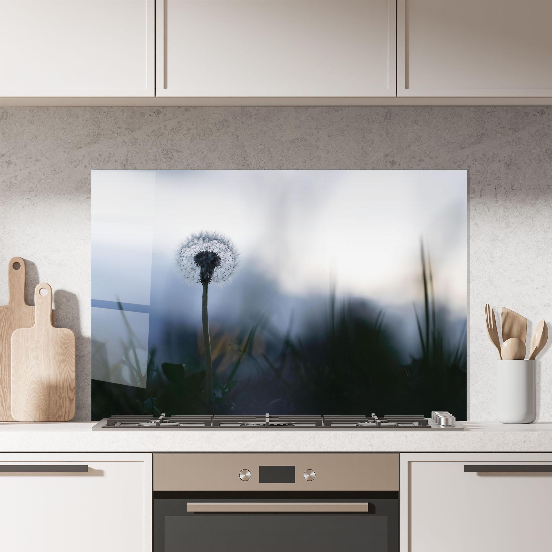 Konyhai üveg hátfal Dandelion Wild View mockup 7