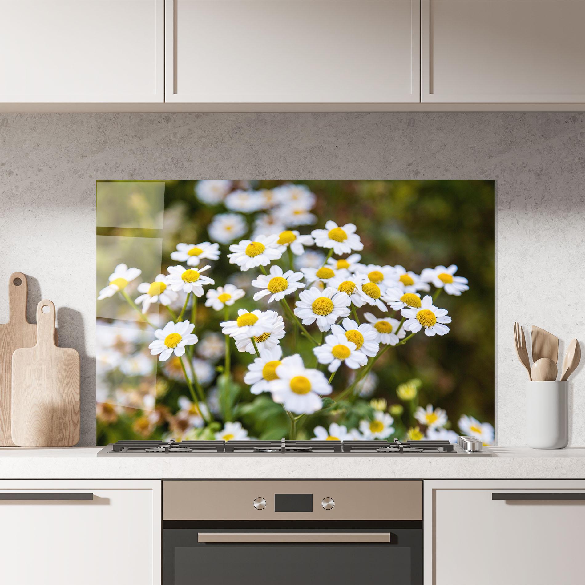 Konyhai üveg hátfal Flowers Garden mockup 7