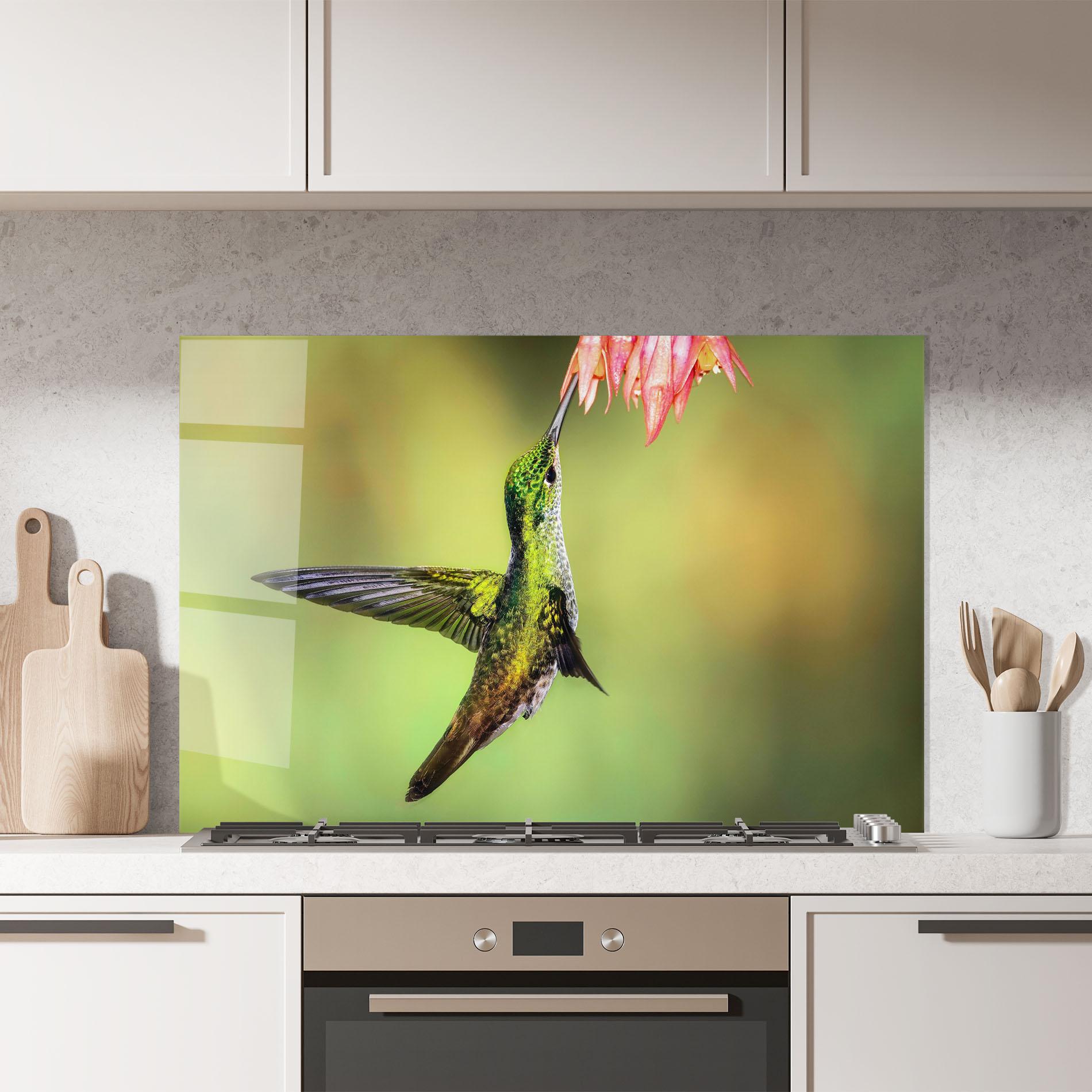 Konyhai üveg hátfal Wild Bird Flower mockup 7