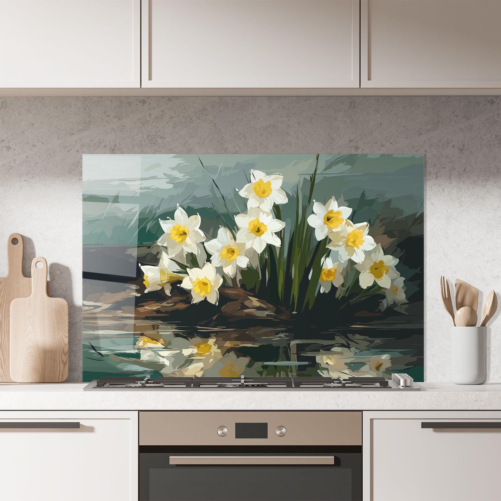 Konyhai üveg hátfal Wild Lake Plant mockup 7