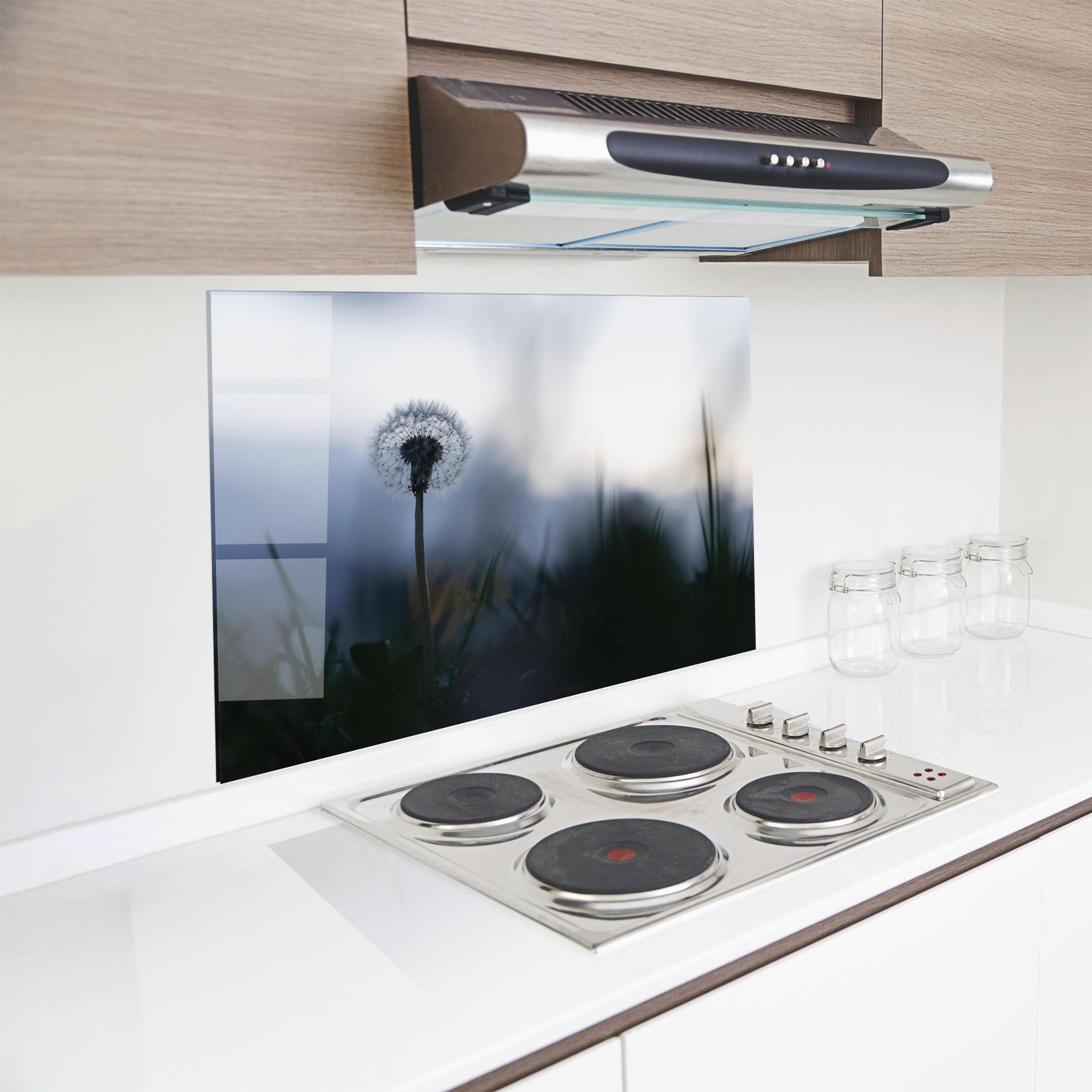 Konyhai üveg hátfal Dandelion Wild View mockup 8