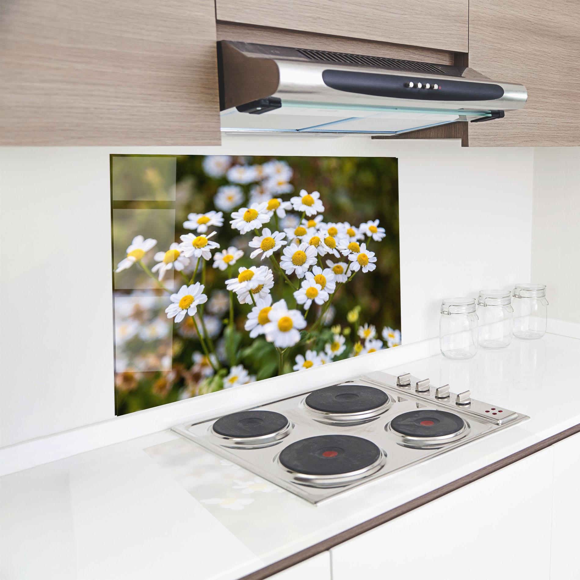 Konyhai üveg hátfal Flowers Garden mockup 8