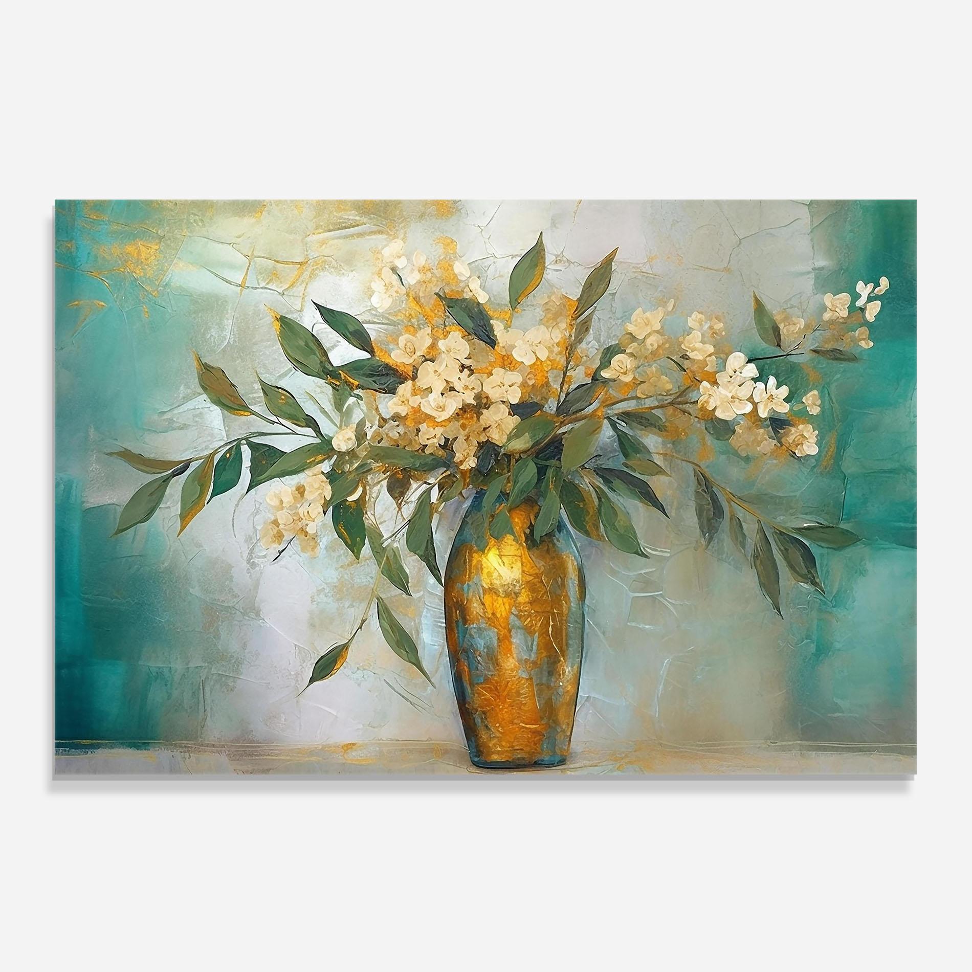 Konyhai üveg hátfal Abstract Vase Art mockup 0