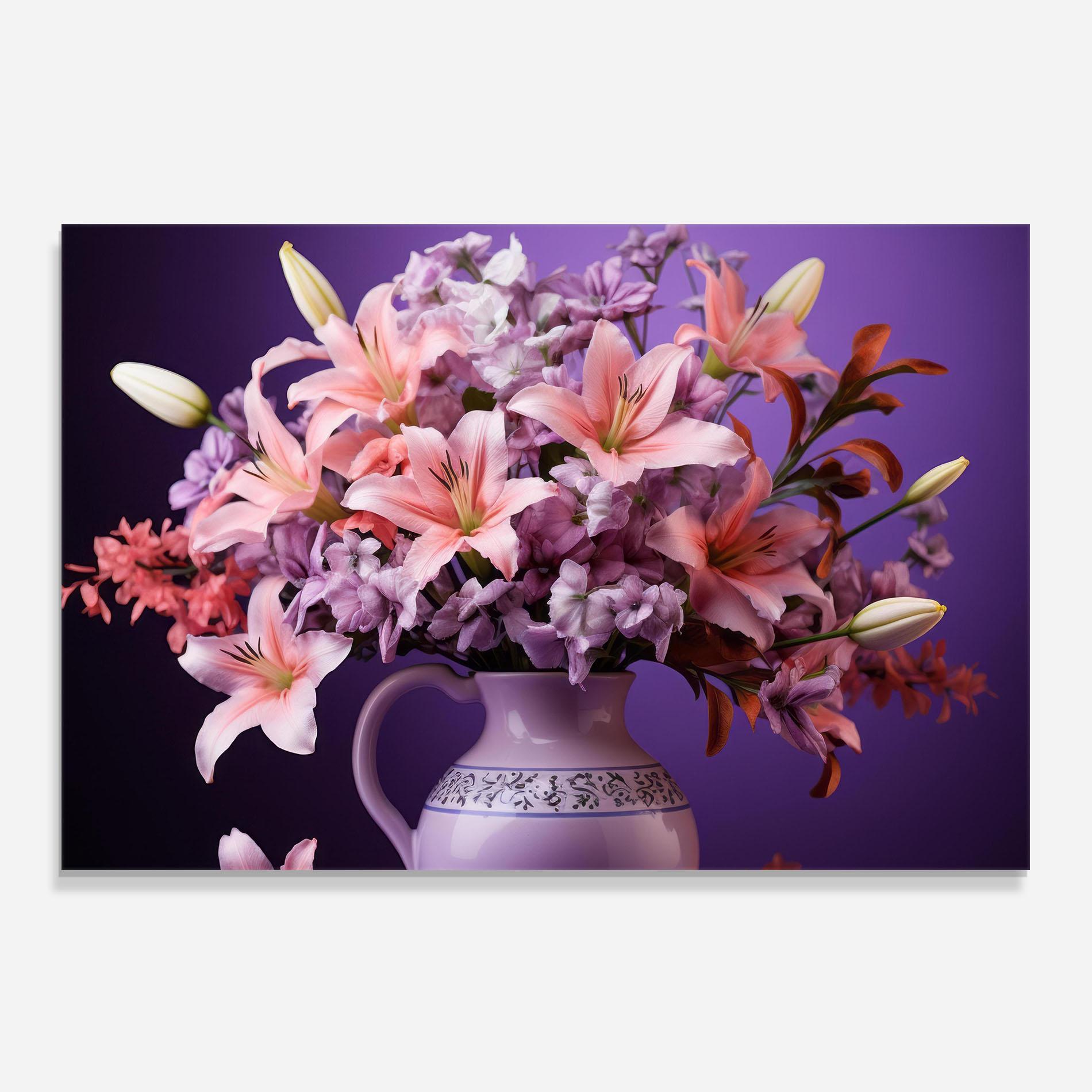 Konyhai üveg hátfal Cute Purple Vase mockup 0