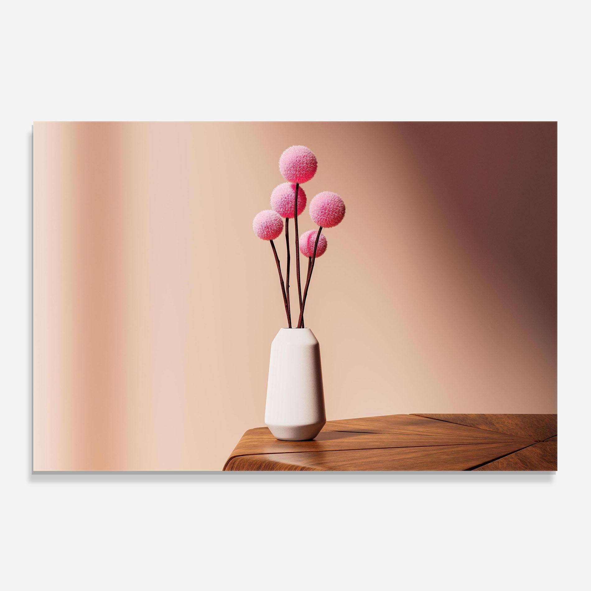 Konyhai üveg hátfal Pink Circle Vase mockup 0