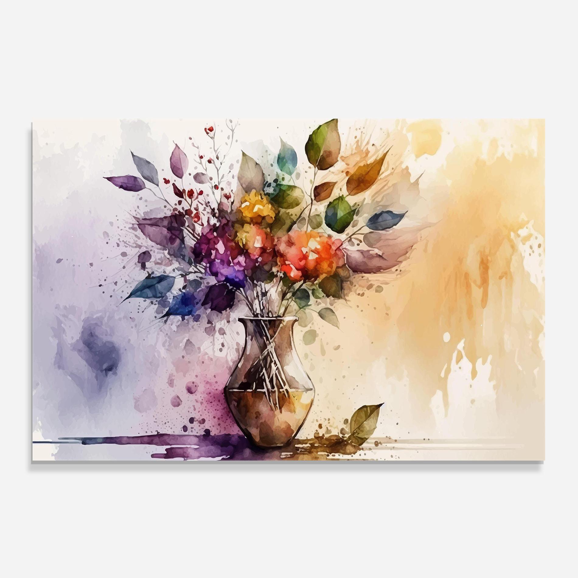 Konyhai üveg hátfal Purple Orange Vase mockup 0