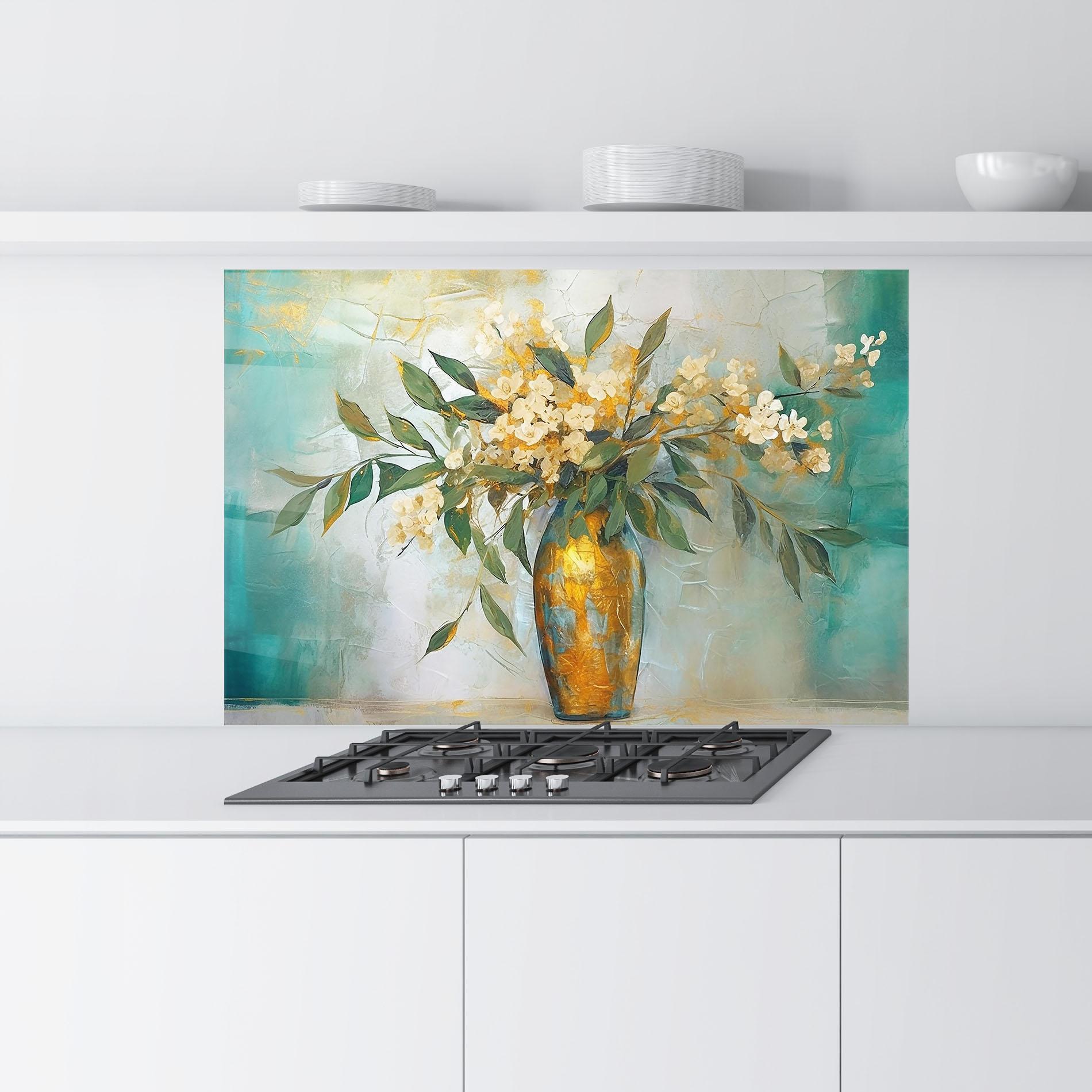 Konyhai üveg hátfal Abstract Vase Art mockup 9