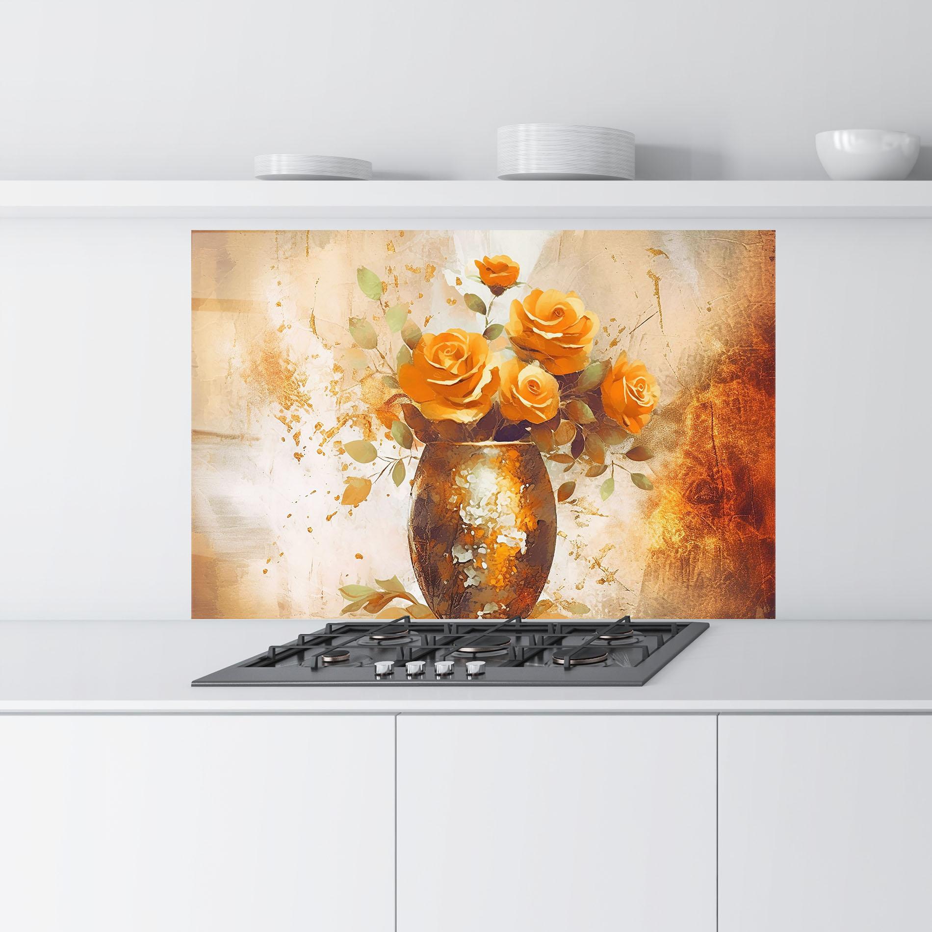 Konyhai üveg hátfal Brown Vase Art mockup 9