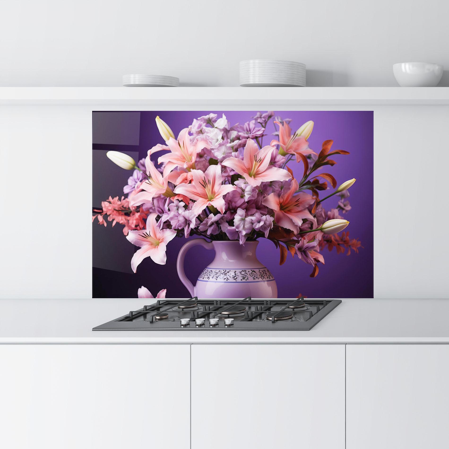 Konyhai üveg hátfal Cute Purple Vase mockup 9