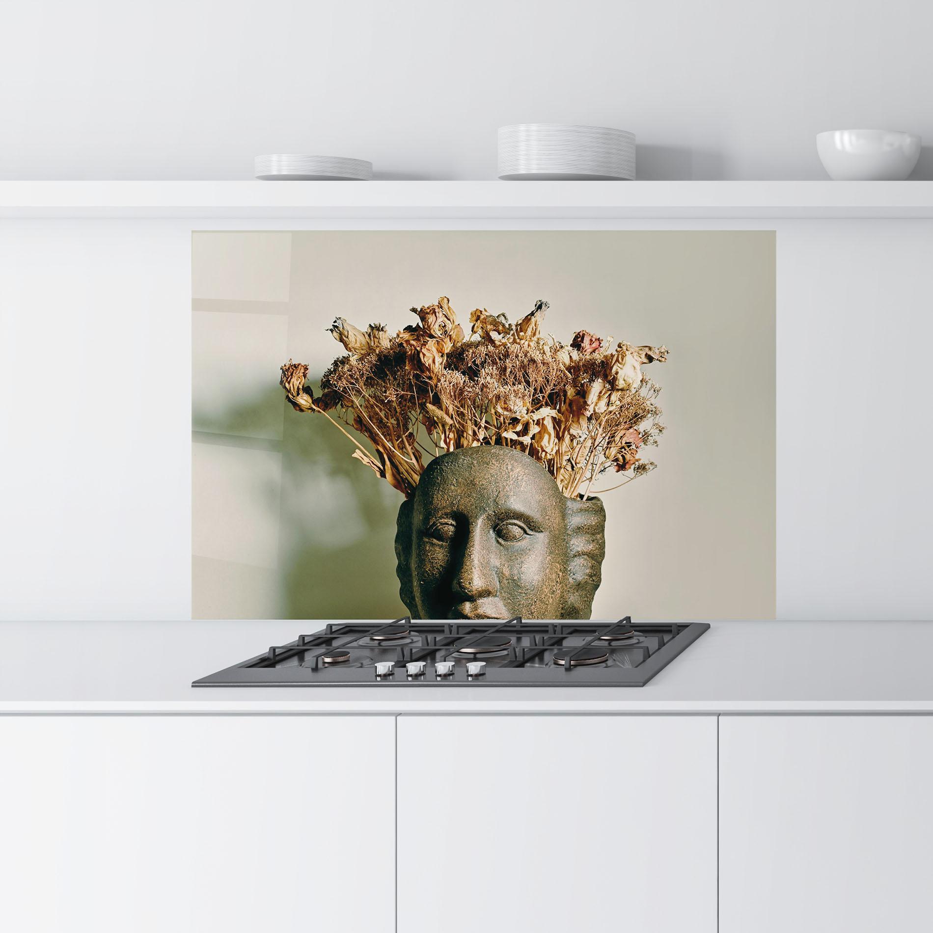 Konyhai üveg hátfal Face Vase mockup 9